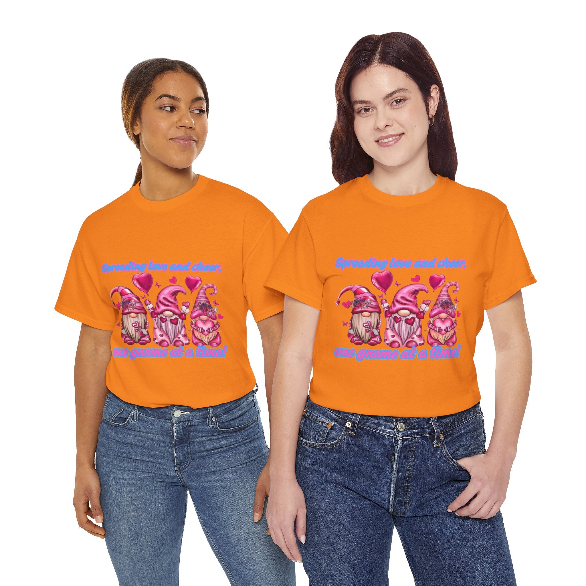 Spreading Love And Cheer, One Gnome At A Time Unisex Heavy Cotton T-Shirt