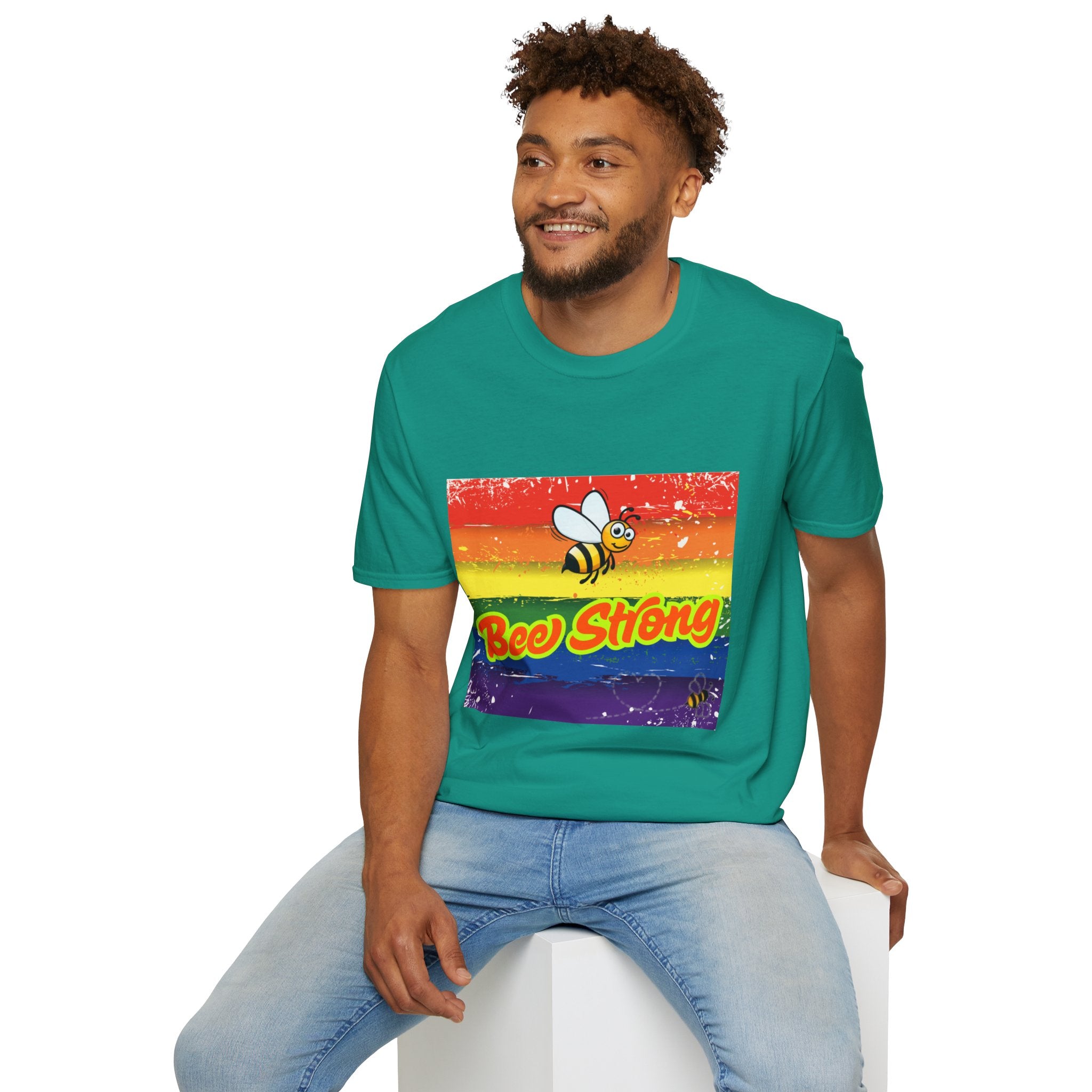 Bee Strong Rainbow Unisex Softstyle T-Shirt