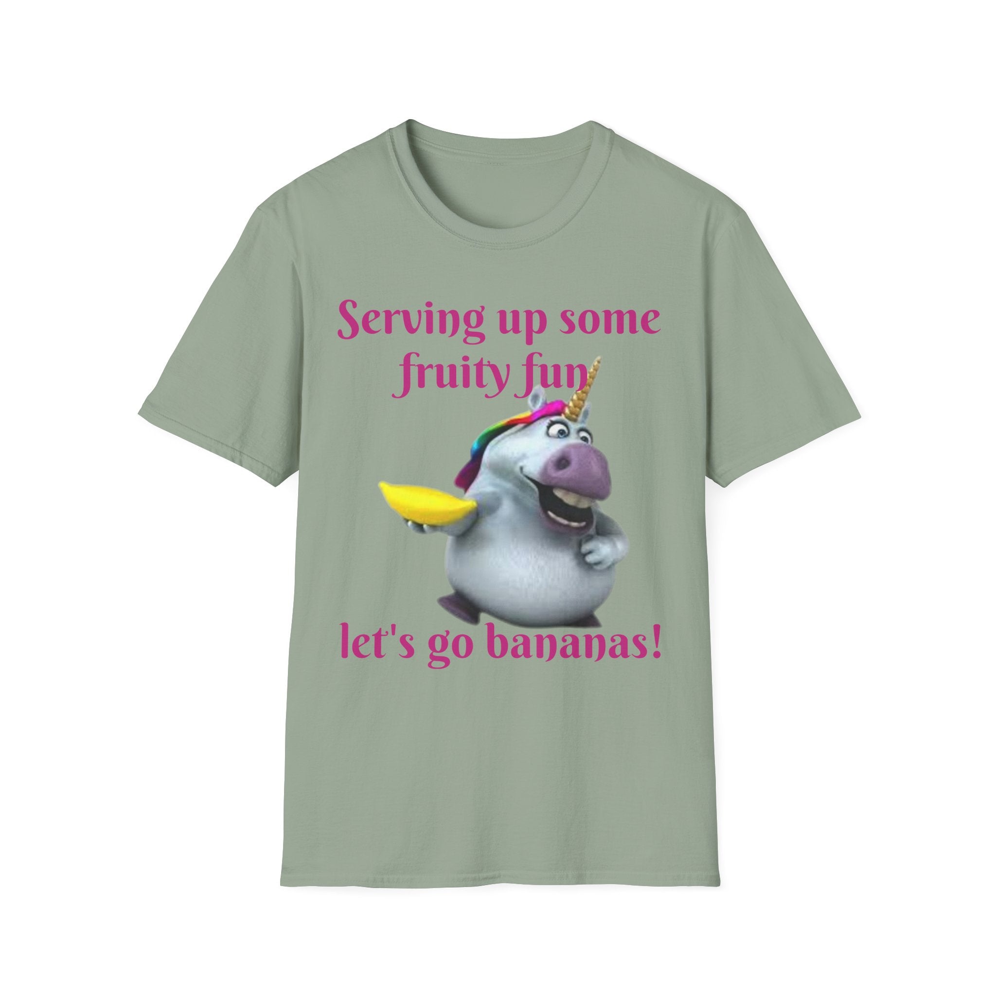 Serving Up Some Fruity Fun Let's Go Bananas Unicorn Unisex Softstyle T-Shirt