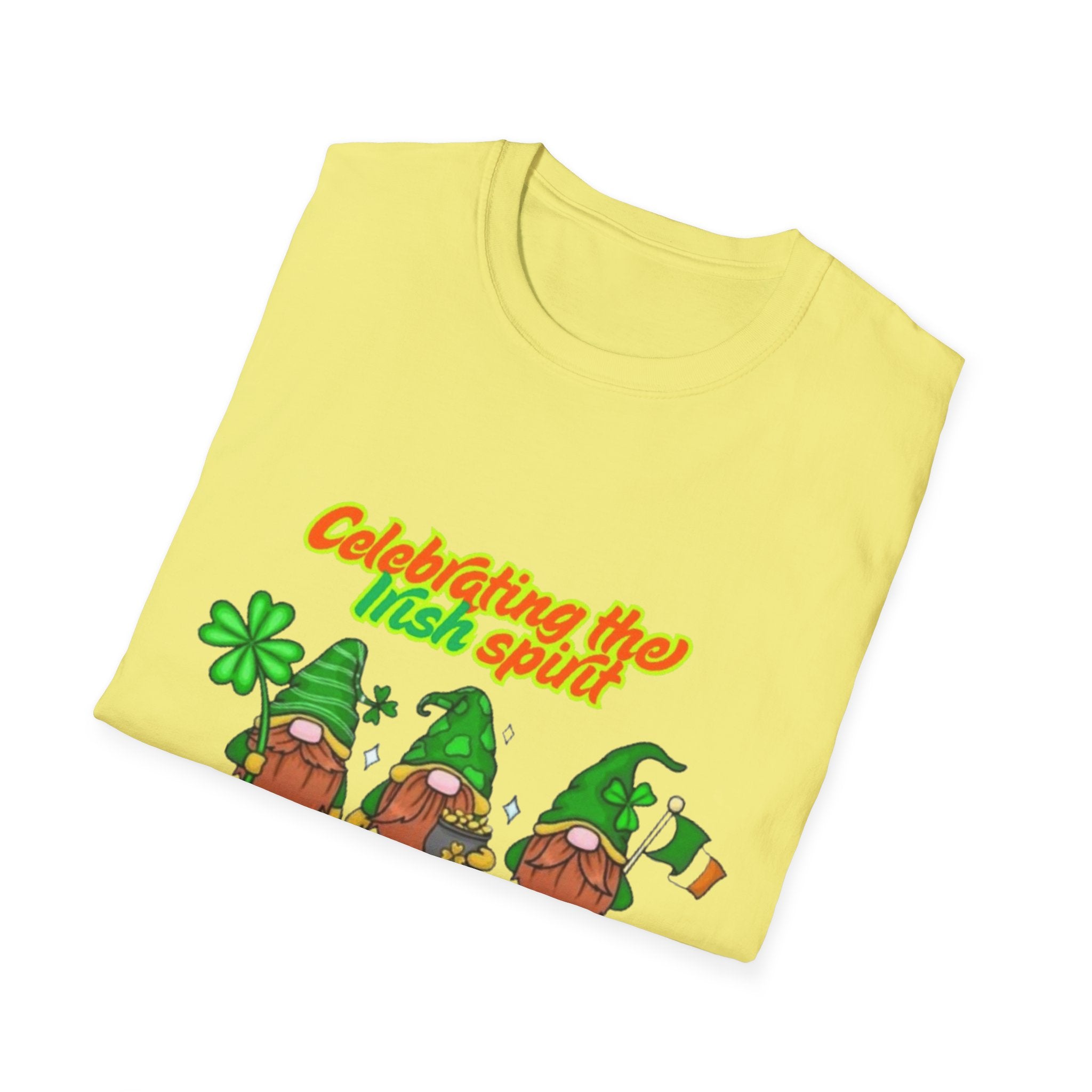 Celebrating the Irish Spirit One Gnome At A Time Unisex Softstyle T-Shirt