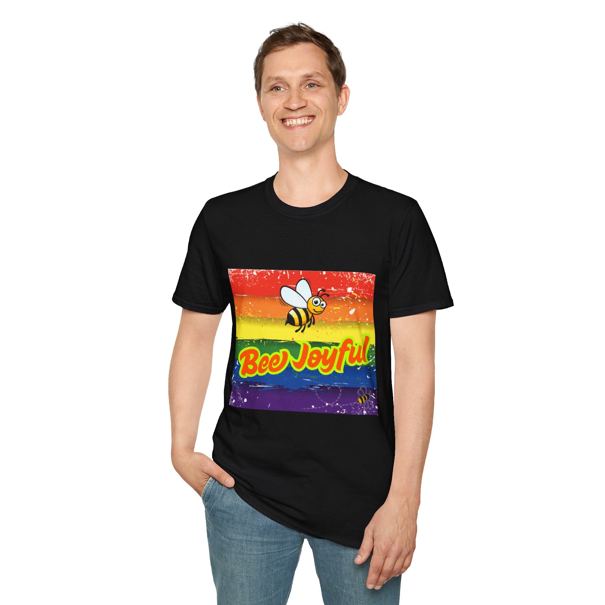 Bee Joyful Rainbow Unisex Softstyle T-Shirt