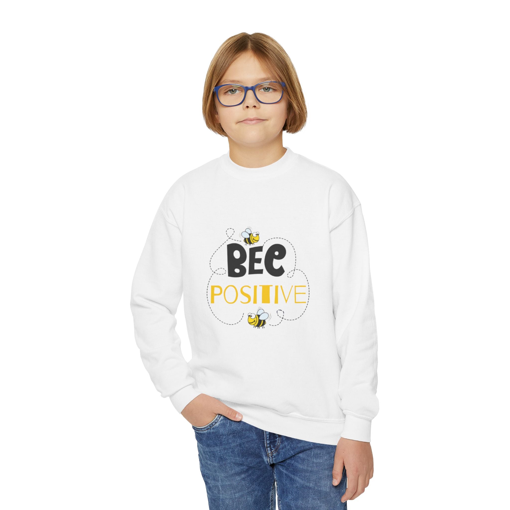 Bee Positive Youth Crewneck Sweatshirt