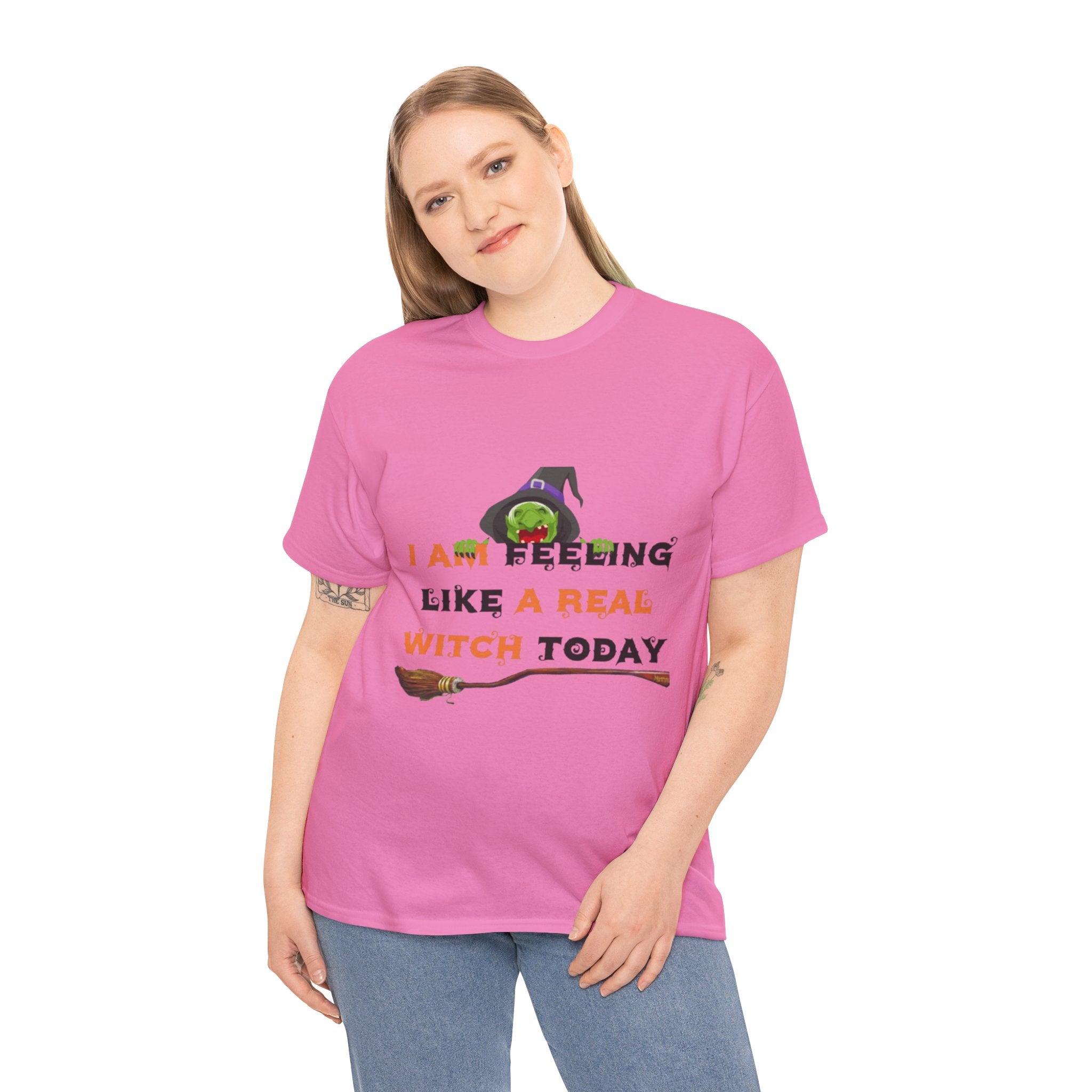 I Am Feeling Like A Real Witch Today Unisex Heavy Cotton Short Sleeve T-Shirt