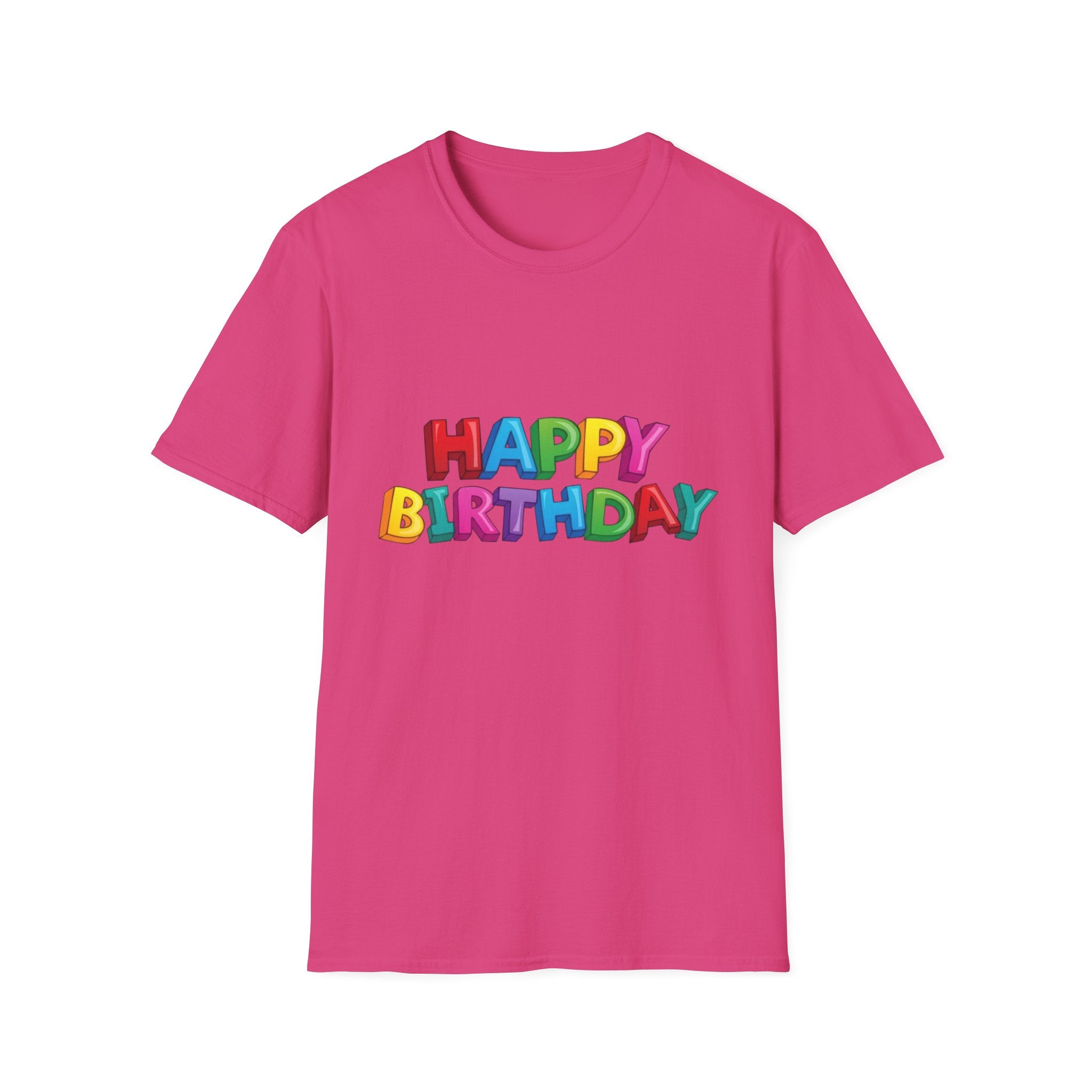 Happy Birthday Unisex Softstyle T-Shirt-Personalize It!