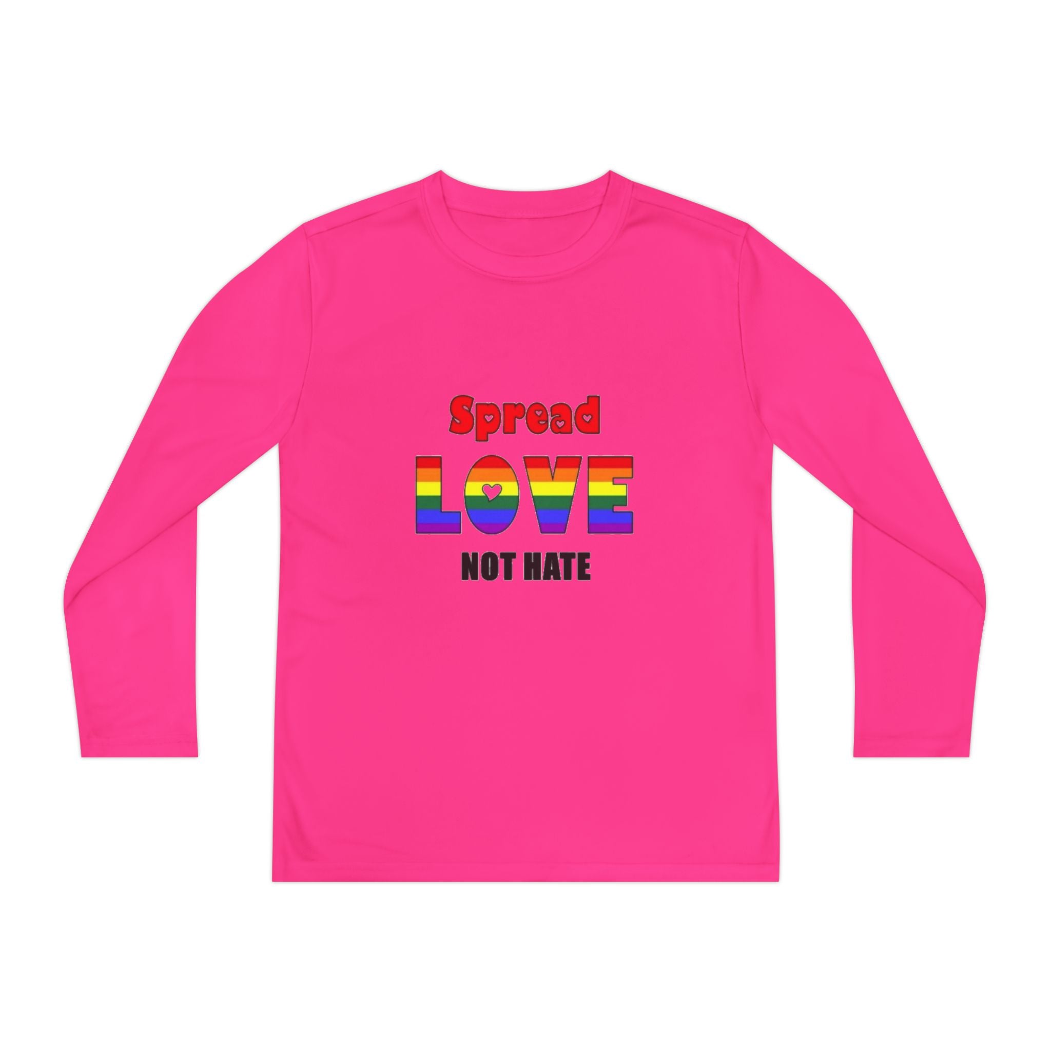 Spread Love Not Hate Youth Long Sleeve Competitor T-Shirt