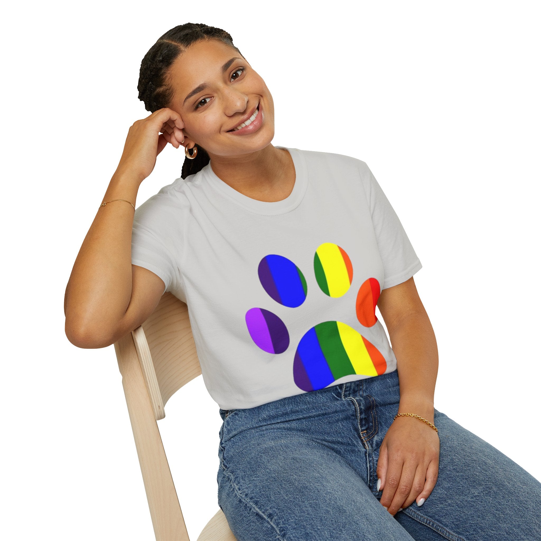 Pride Paw Print Unisex Softstyle T-Shirt