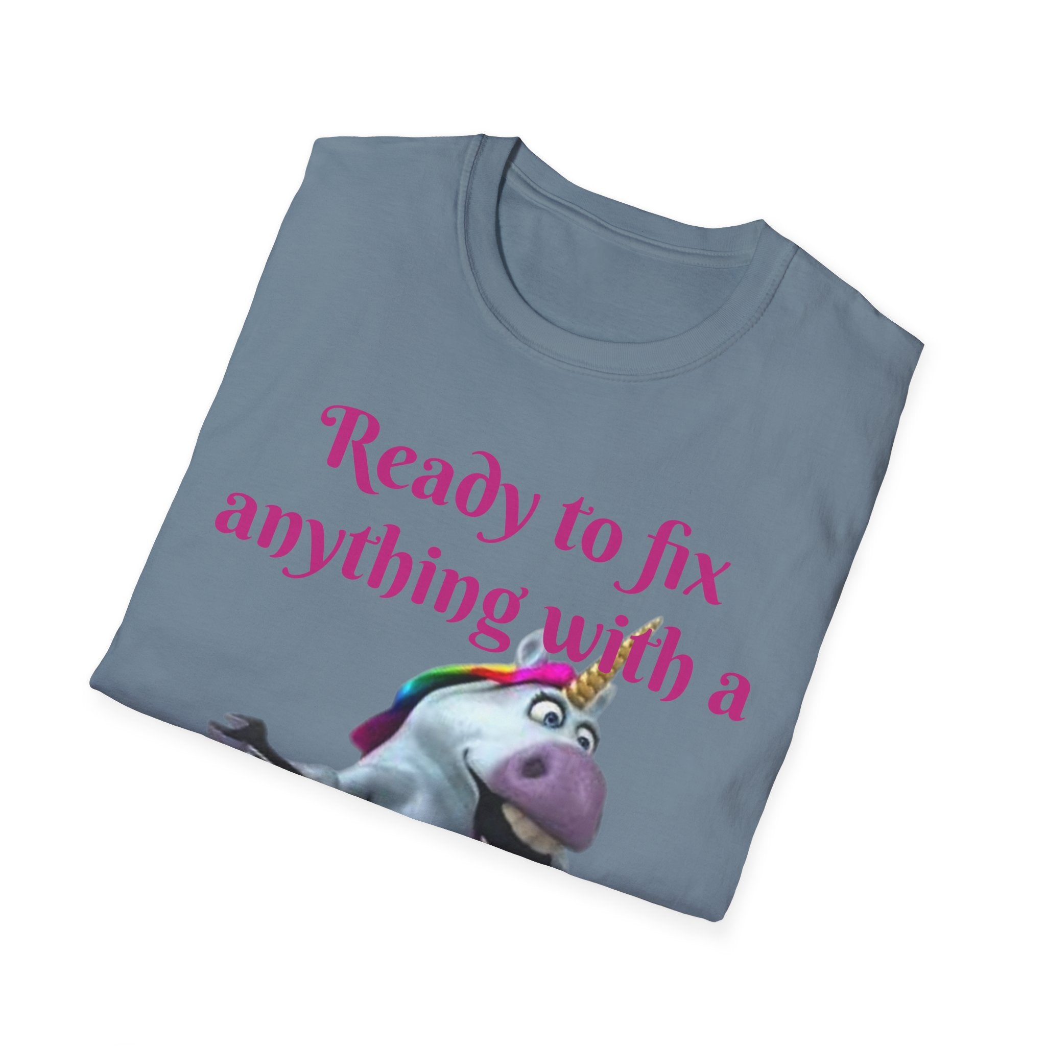 Ready To Fix Anything With A Sprinkle Of Magic Unicorn Unisex Softstyle T-Shirt