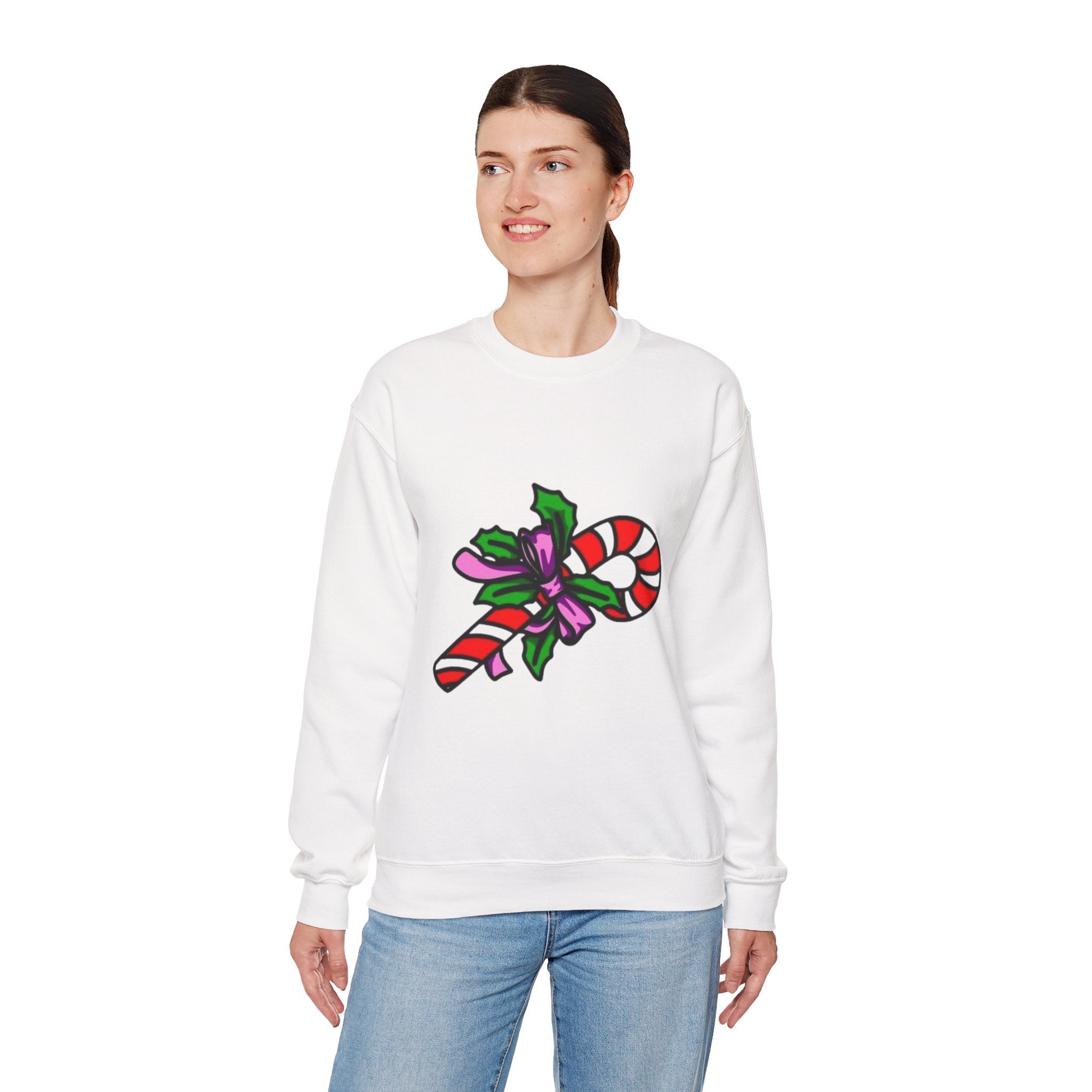 Festive Candy Cane Unisex Heavy Blend™ Crewneck Sweatshirt
