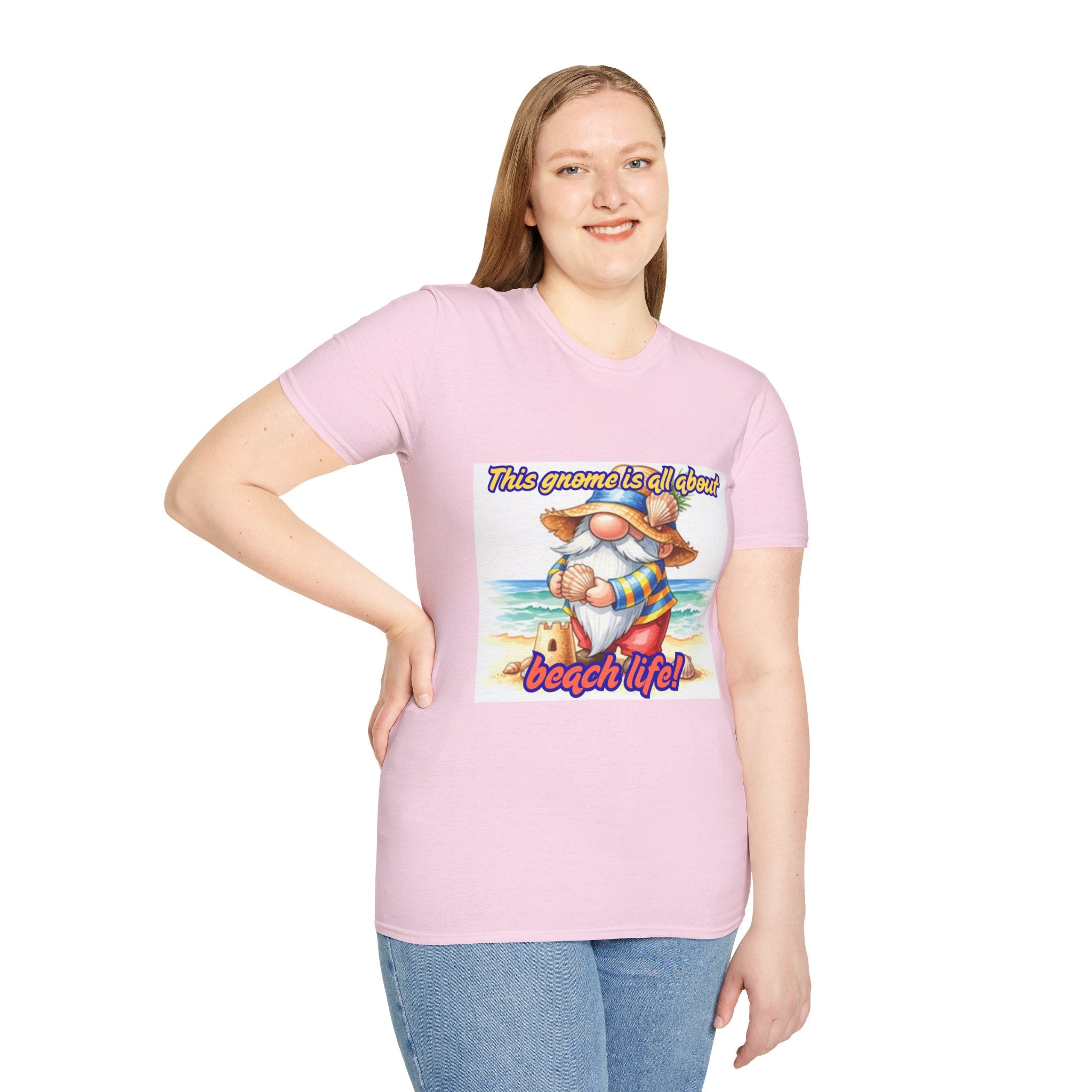 This Gnome Is All About Beach Life! Unisex Softstyle T-Shirt