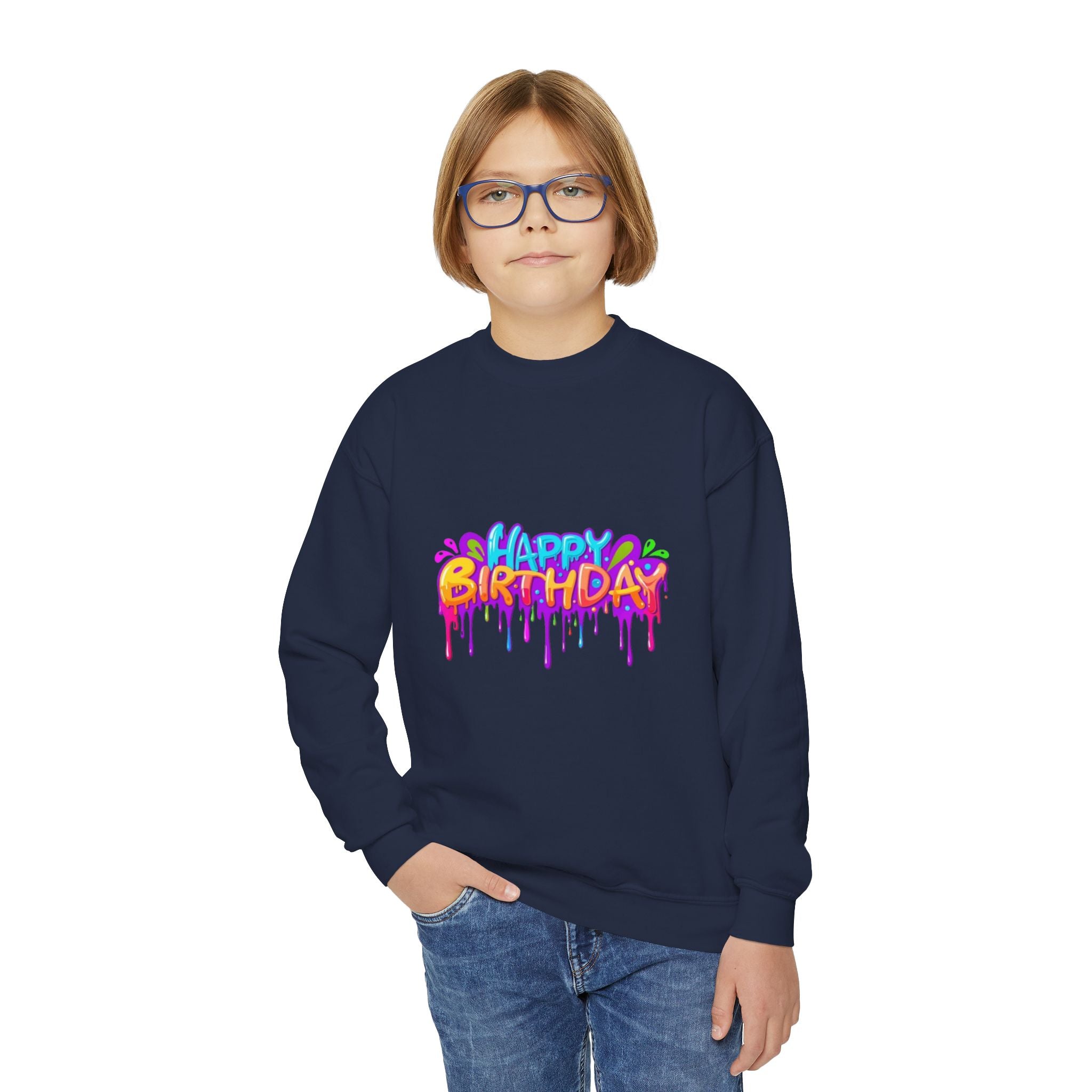 Happy Birthday Youth Crewneck Sweatshirt Personalize It!