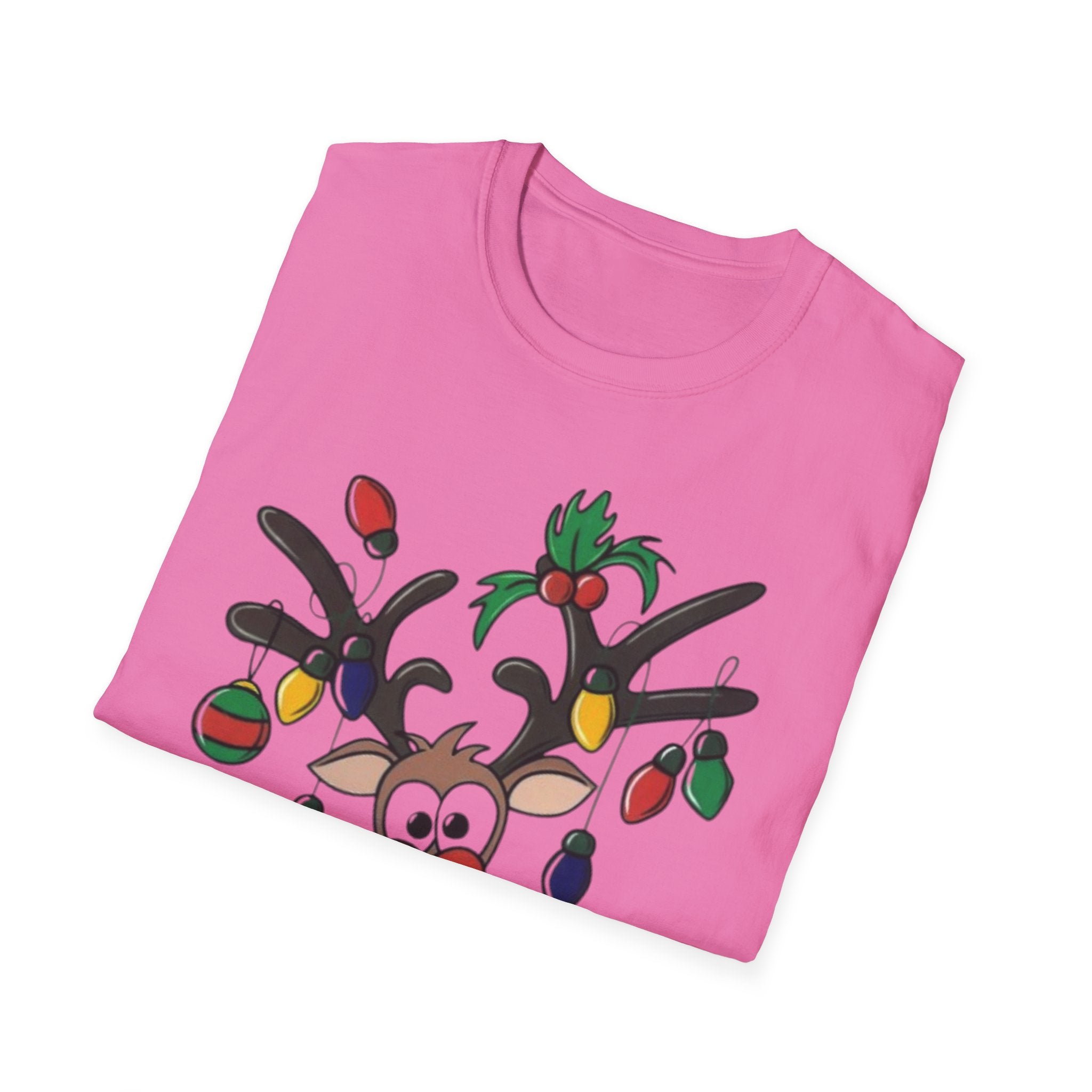 Festive Reindeer Unisex Softstyle T-Shirt