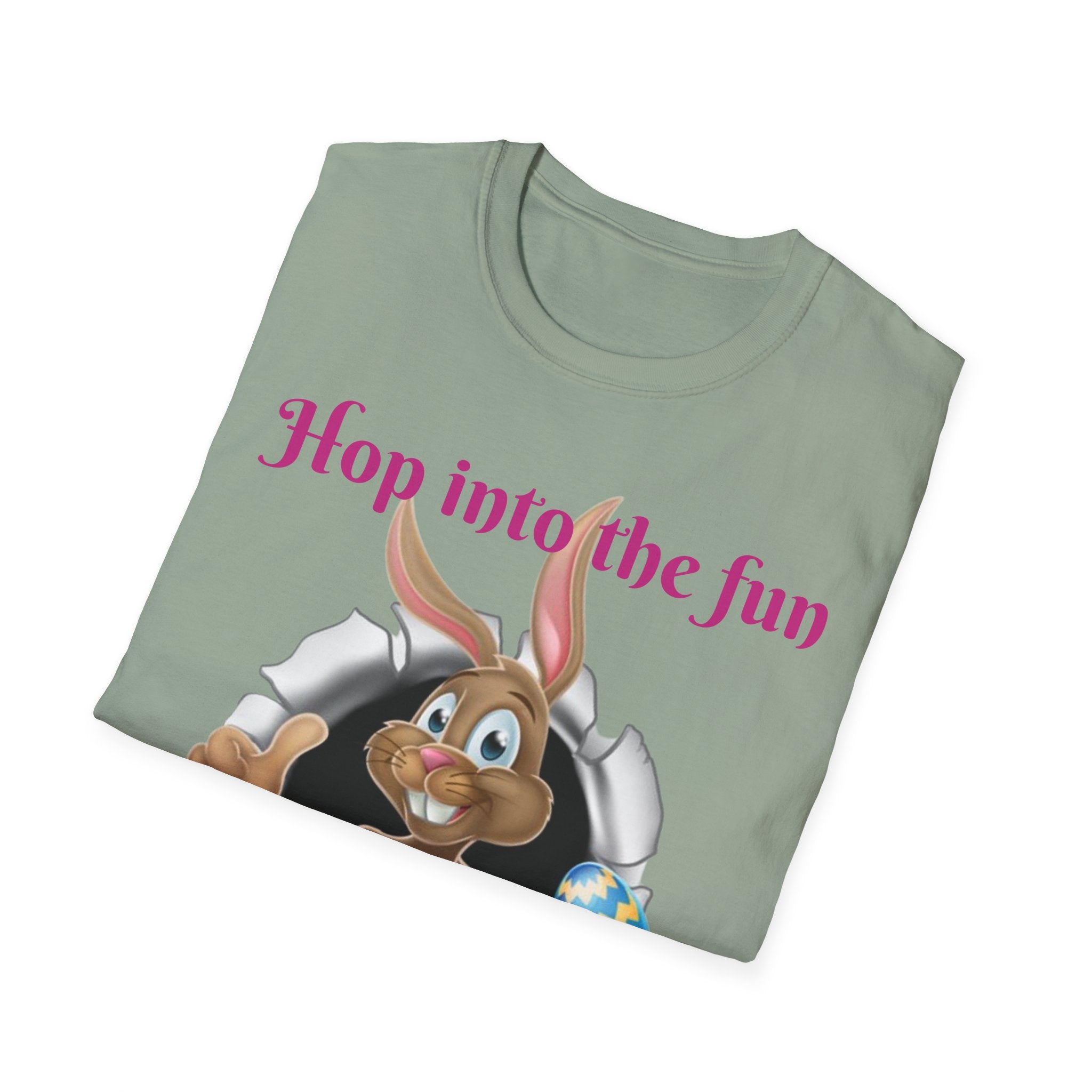 Hop Into The Fun I've Got Eggs-citing Surprises Bunny Unisex Softstyle T-Shirt