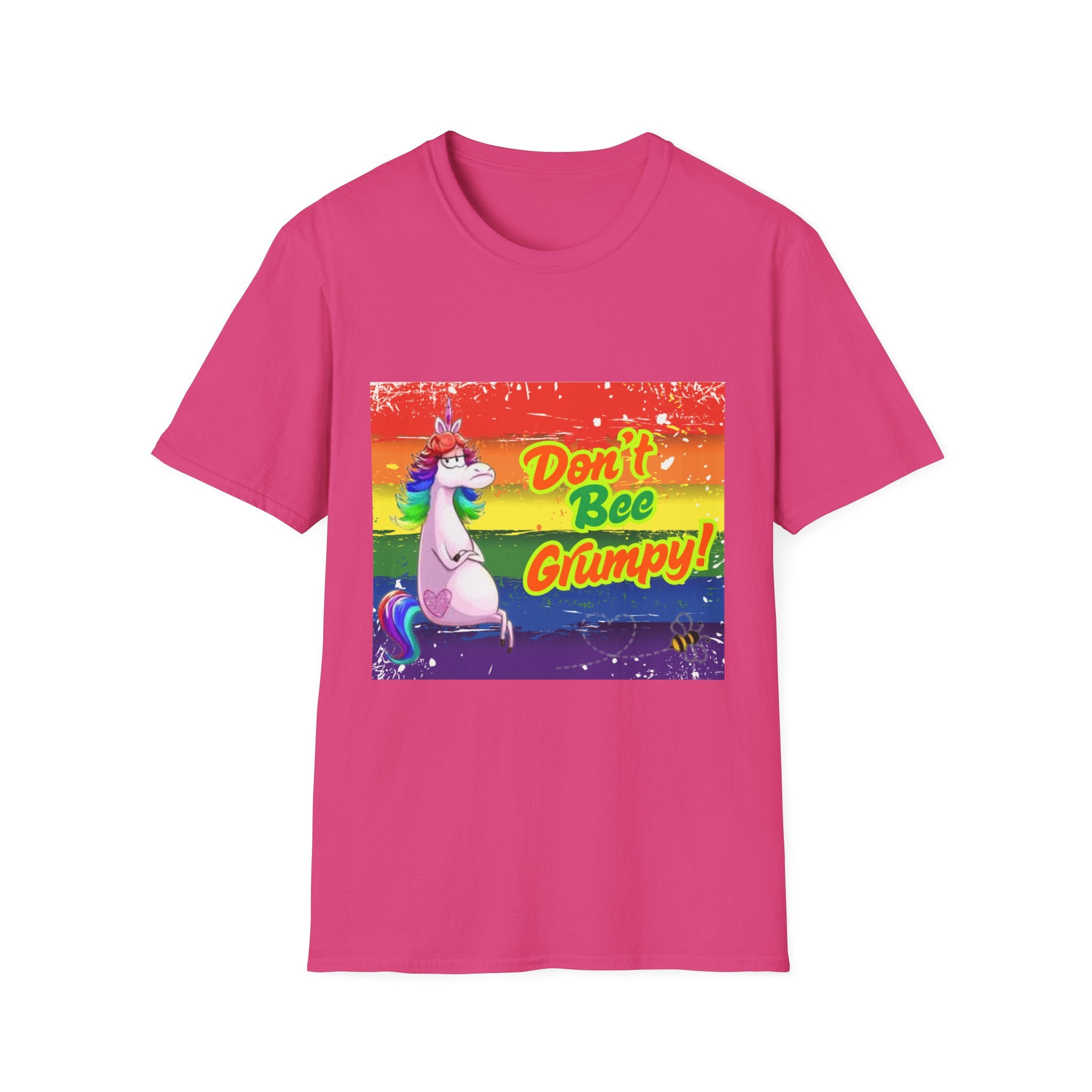 Don't Bee Grumpy Rainbow Unisex Softstyle T-Shirt