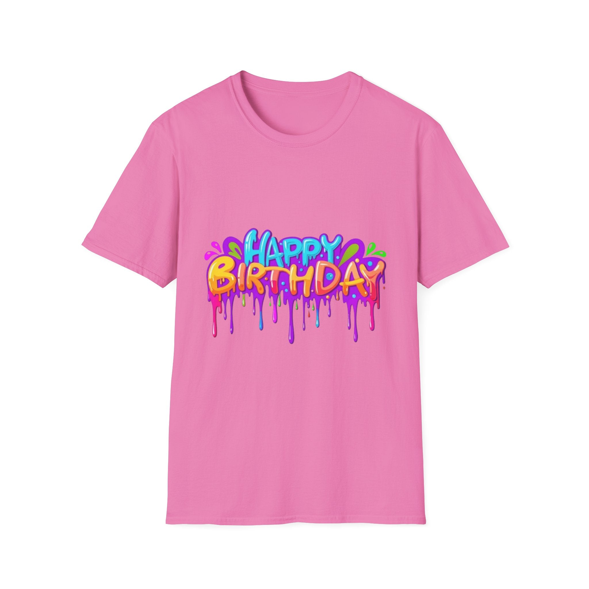 Happy Birthday Unisex Softstyle Short Sleeve T-Shirt Personalize It!