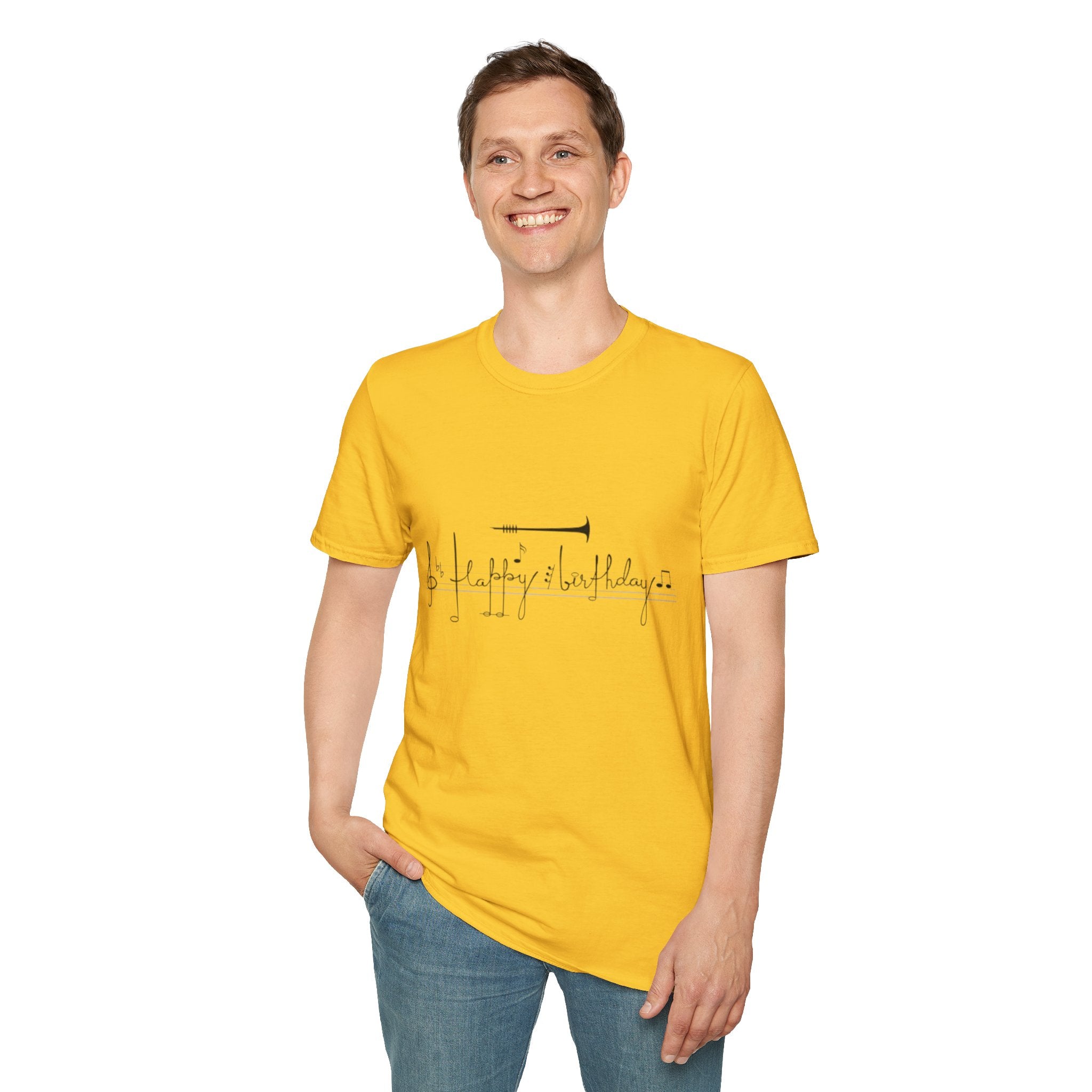 Music Note Birthday Unisex Softstyle T-Shirt-Personalize It!