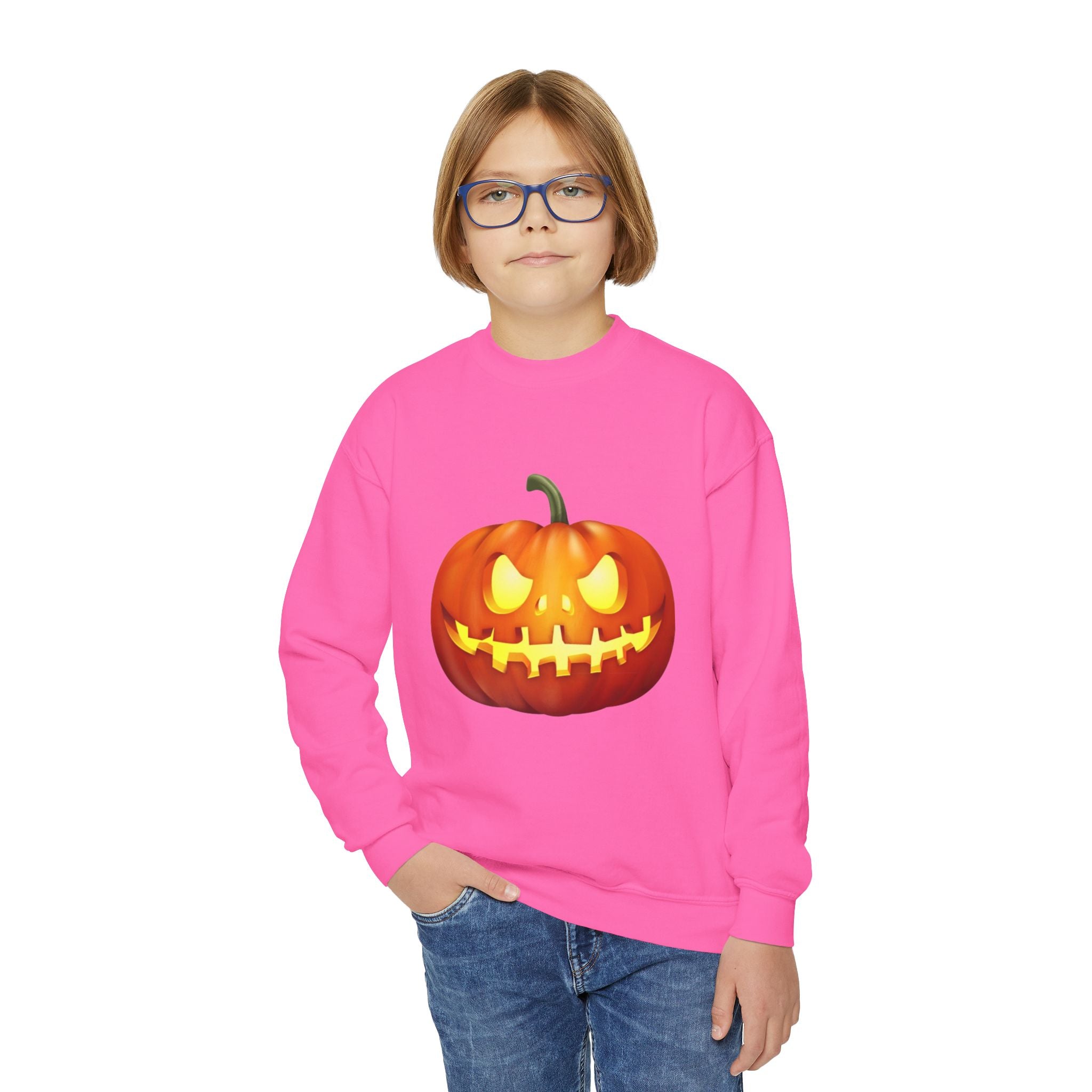 Halloween Pumpkin Youth Crewneck Sweatshirt