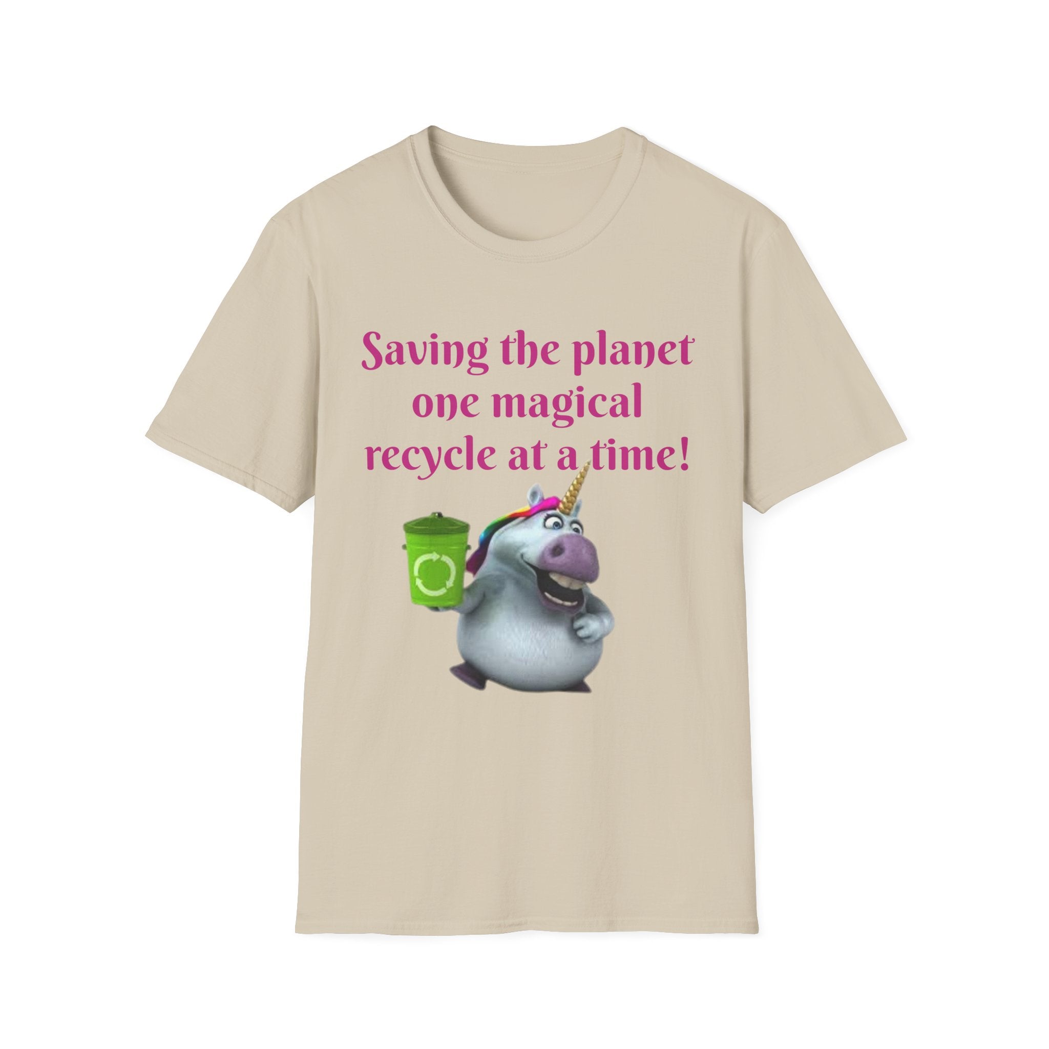 Saving The Planet One Magical Recycle At A Time! Unicorn Unisex Softstyle T-Shirt