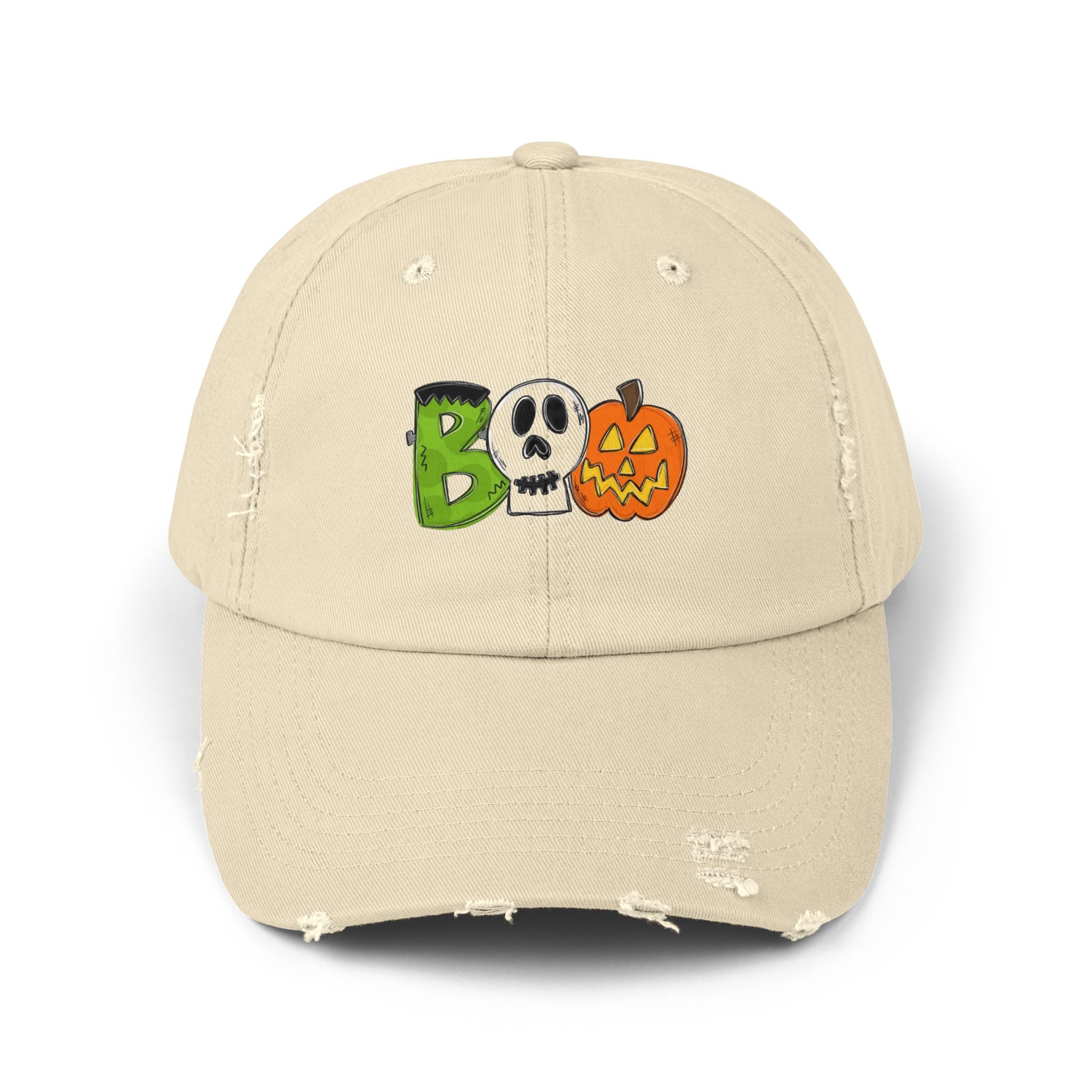 Halloween BOO Unisex Distressed Cap