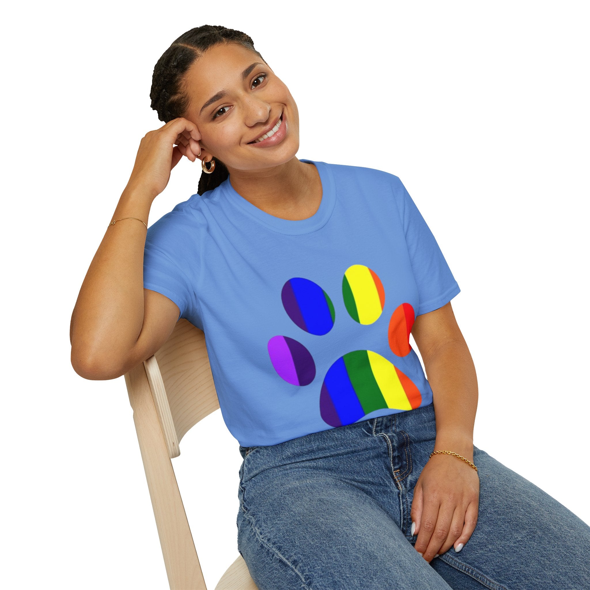 Pride Paw Print Unisex Softstyle T-Shirt