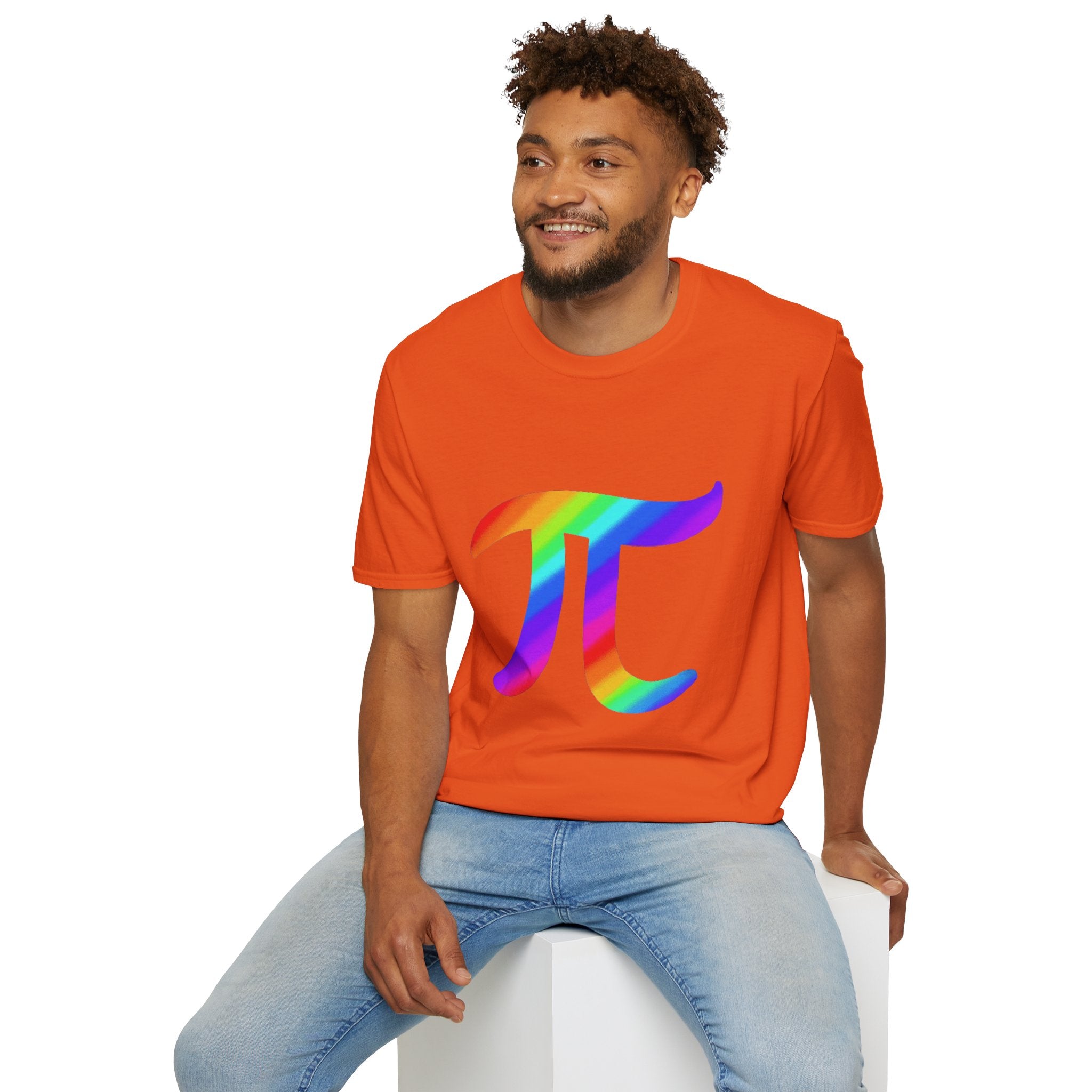 Rainbow Pi Symbol Unisex Softstyle T-Shirt