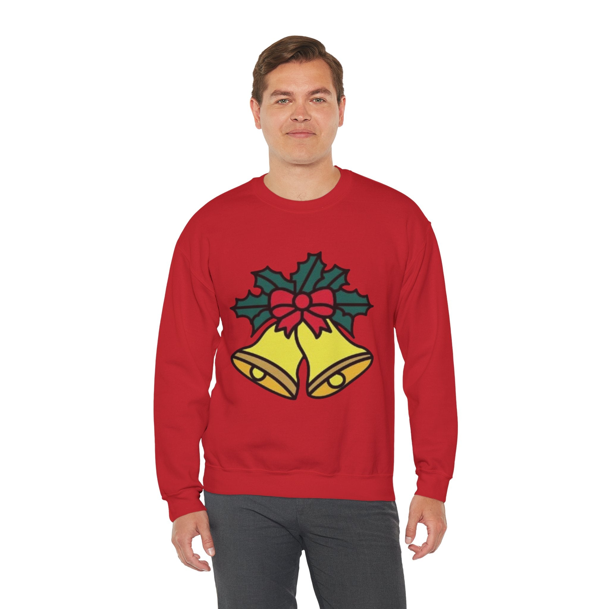 Festive Holiday Bells & Holly Unisex Heavy Blend™ Crewneck Sweatshirt