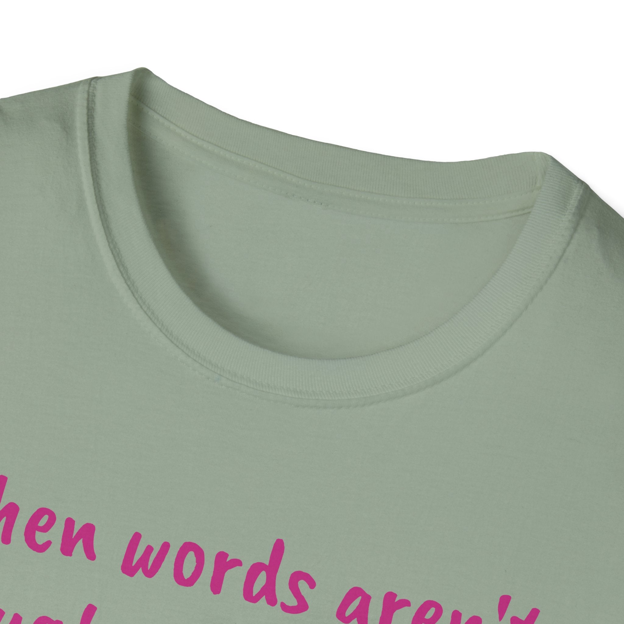 When Words Aren’t Enough, Give Flowers Unicorn Unisex Softstyle T-Shirt