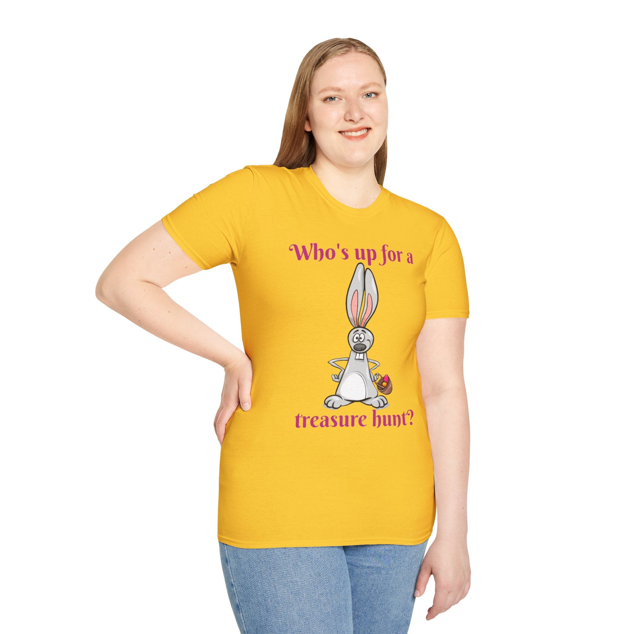 Who's Up For A Treasure Hunt Bunny Unisex Softstyle T-Shirt
