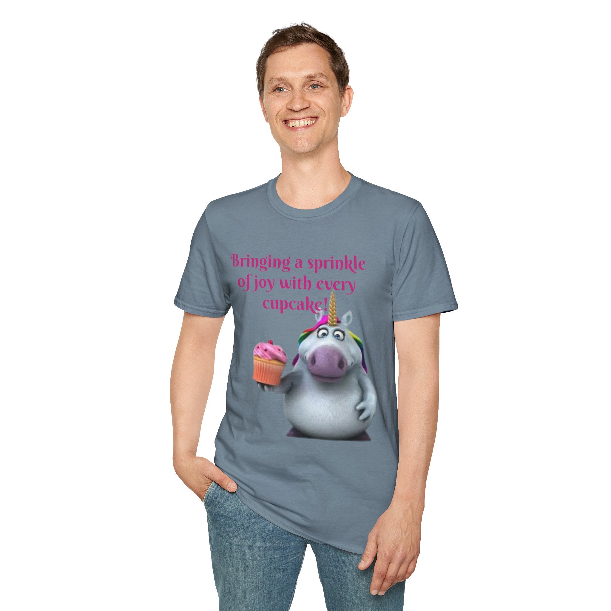 Bringing A Sprinkle Of Joy With Every Cupcake Unicorn Unisex Softstyle T-Shirt