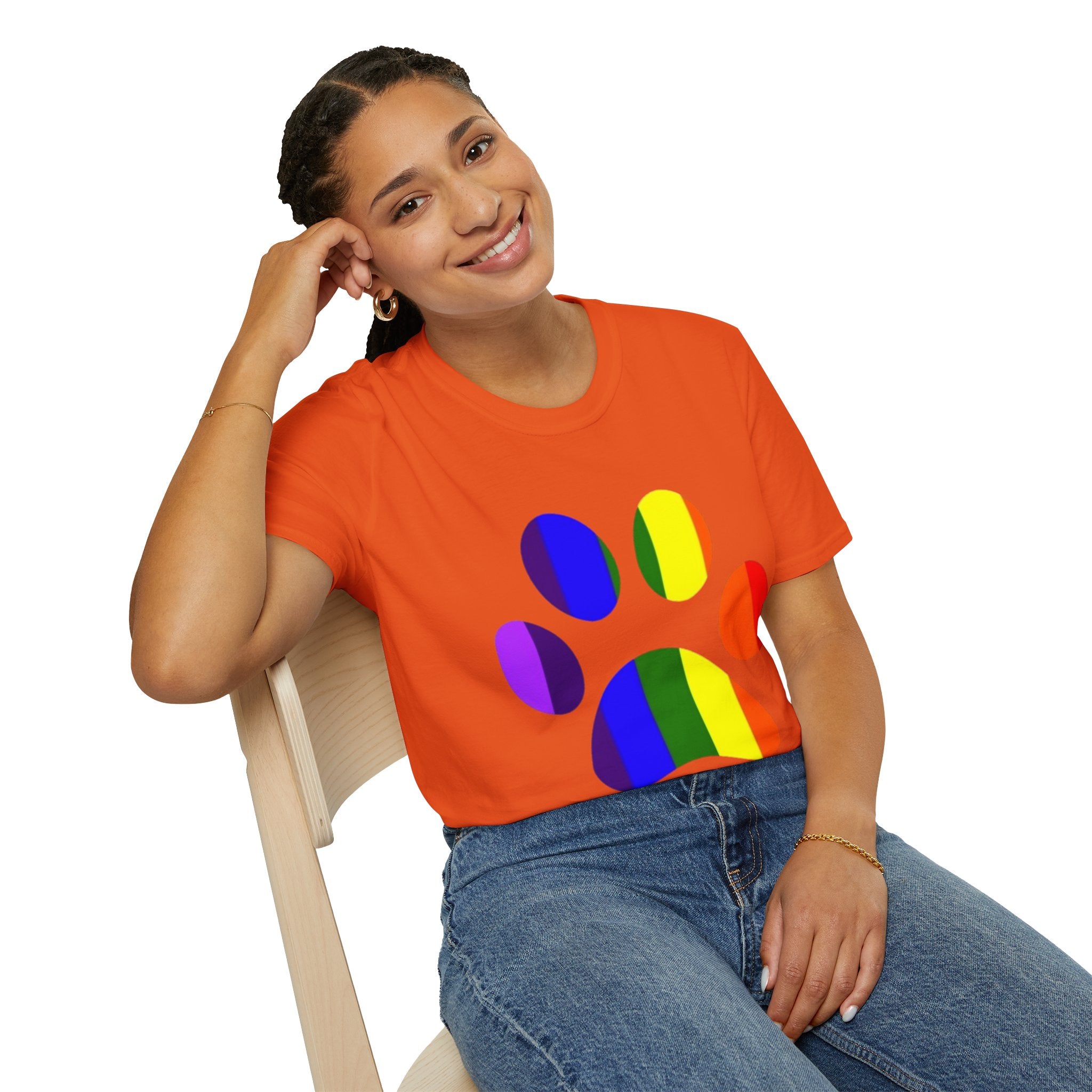 Pride Paw Print Unisex Softstyle T-Shirt