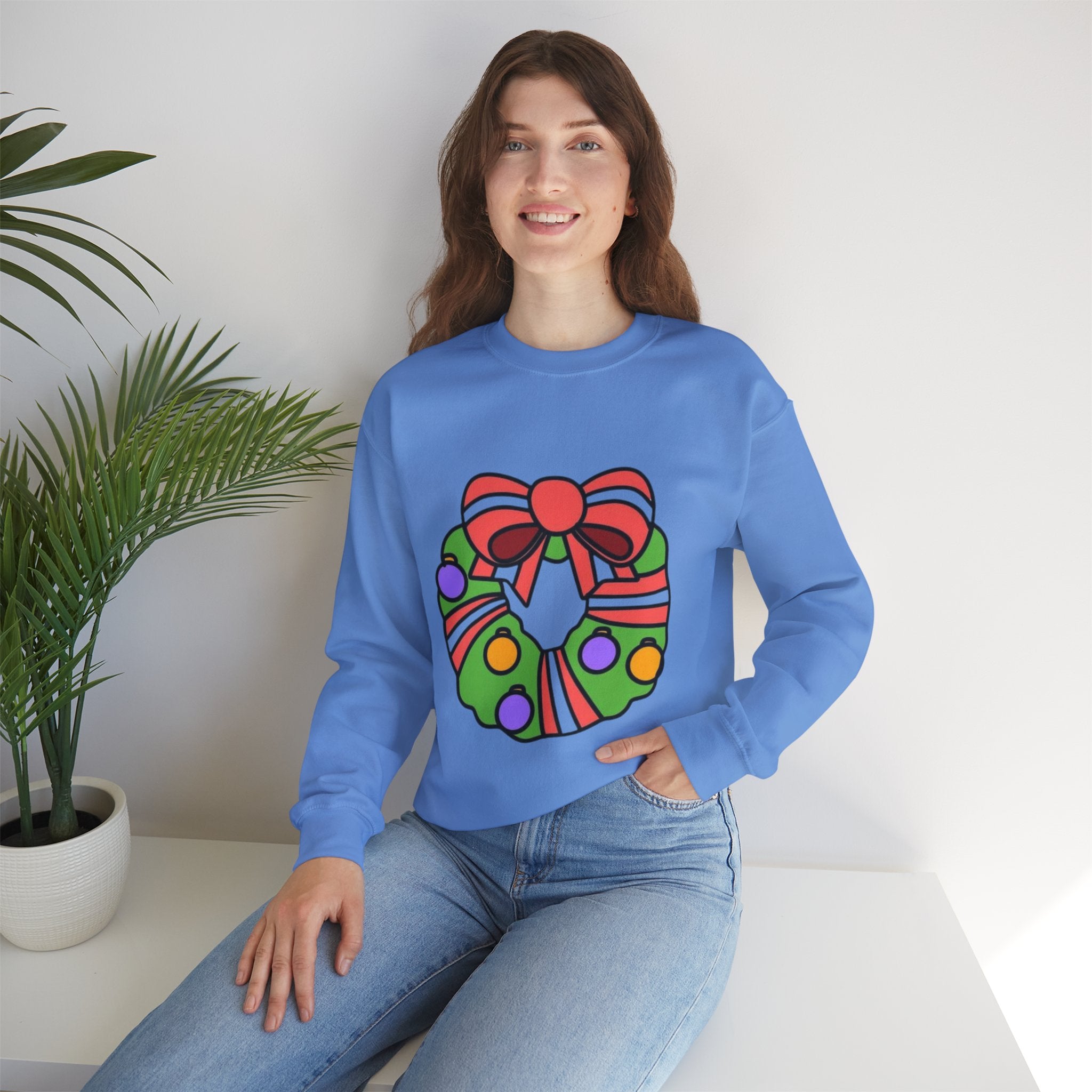 Holiday Wreath Unisex Heavy Blend™ Crewneck Sweatshirt