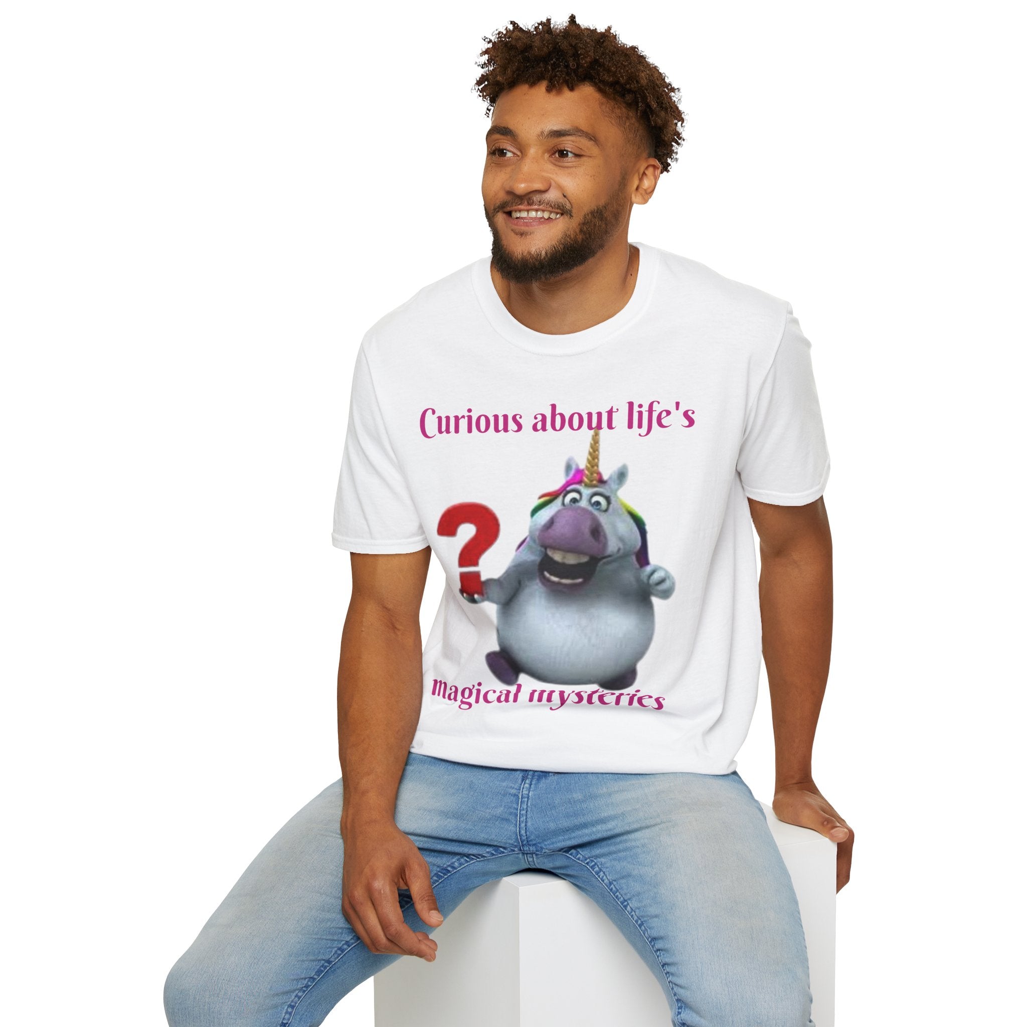 Curious About Life's Magical Mysteries Unicorn Unisex Softstyle T-Shirt