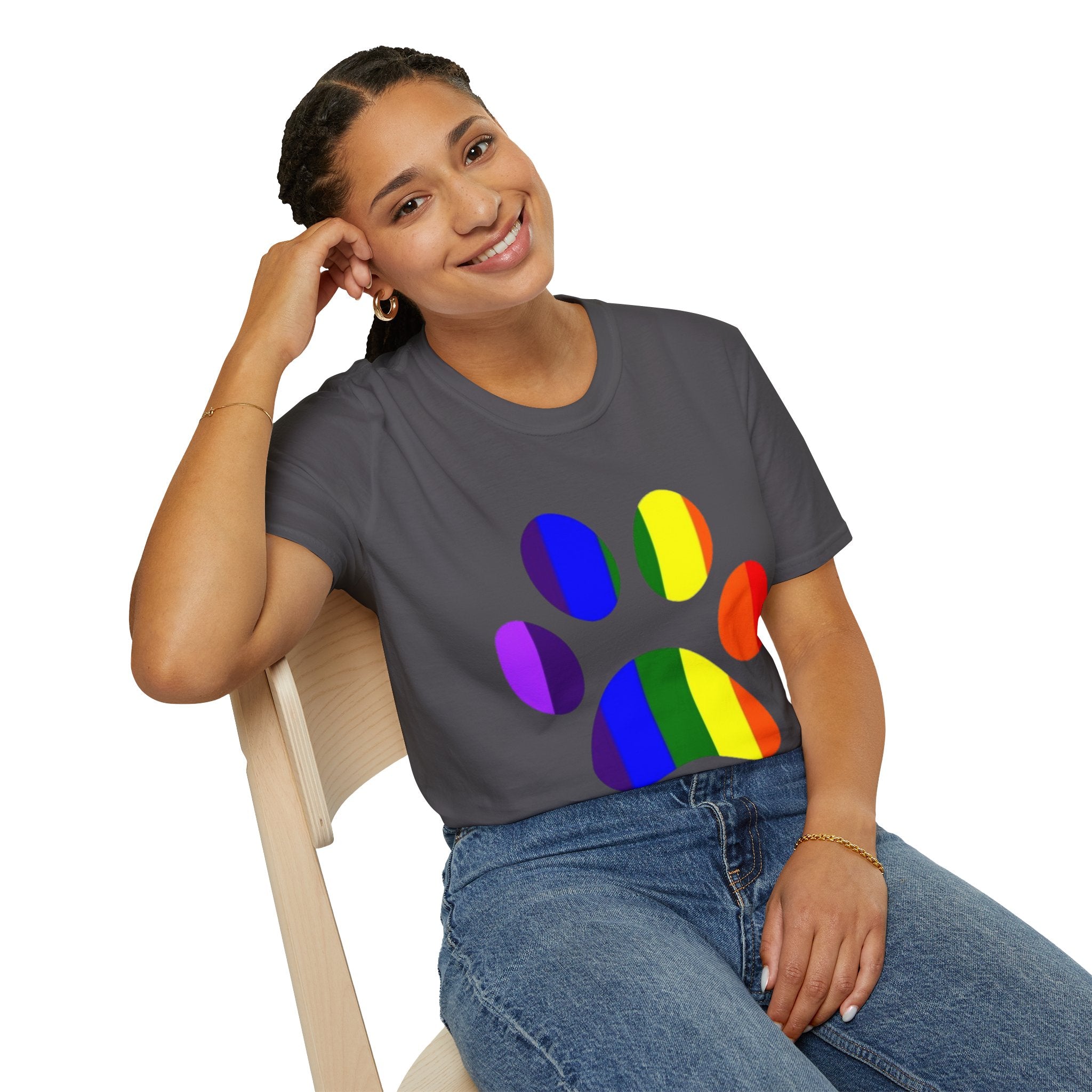 Pride Paw Print Unisex Softstyle T-Shirt