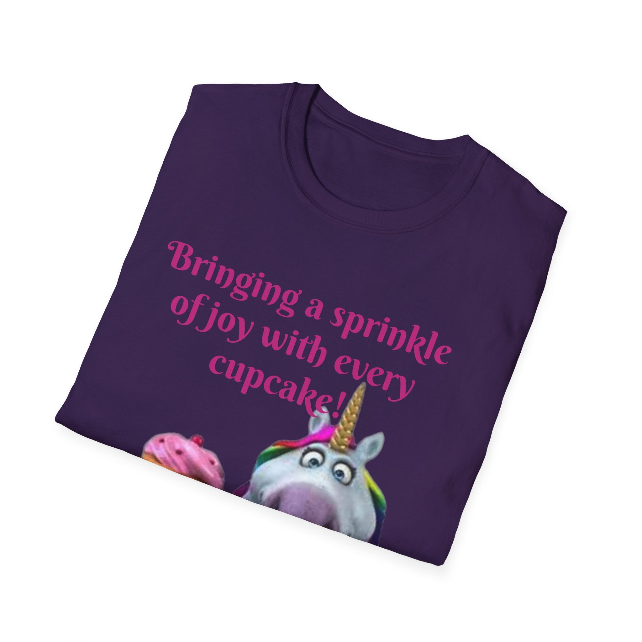 Bringing A Sprinkle Of Joy With Every Cupcake Unicorn Unisex Softstyle T-Shirt