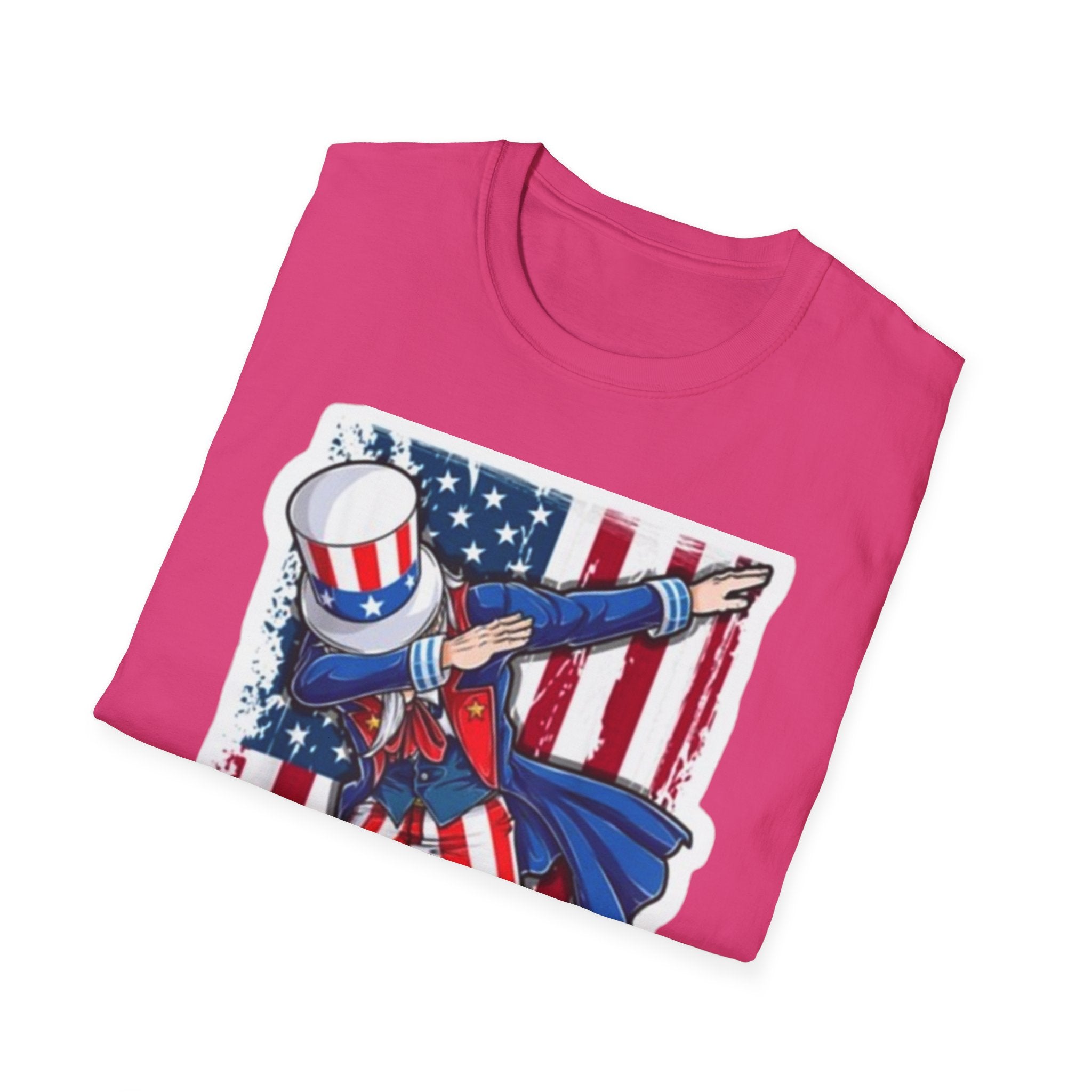 Patriotic Uncle Sam Dabbing Unisex Softstyle T-Shirt