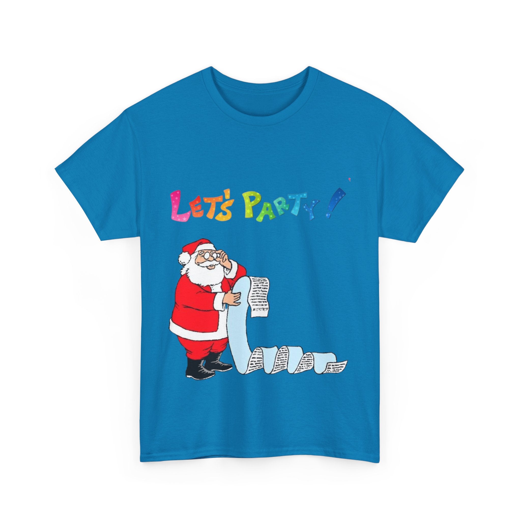 Let's Party! Santa Checking His List Unisex Heavy Cotton T-Shirt