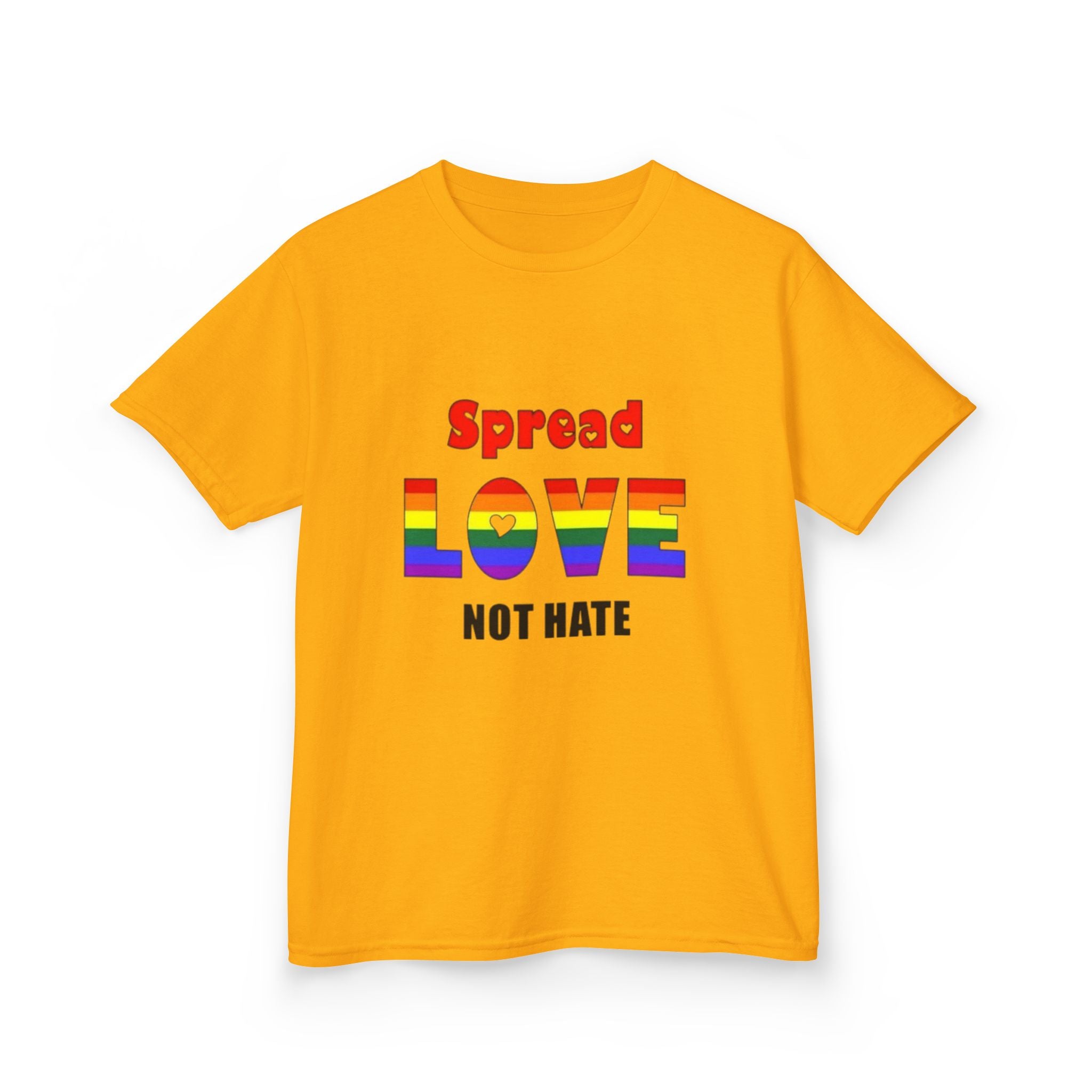 Kids Spread Love Not Hate Heavy Cotton T-Shirt