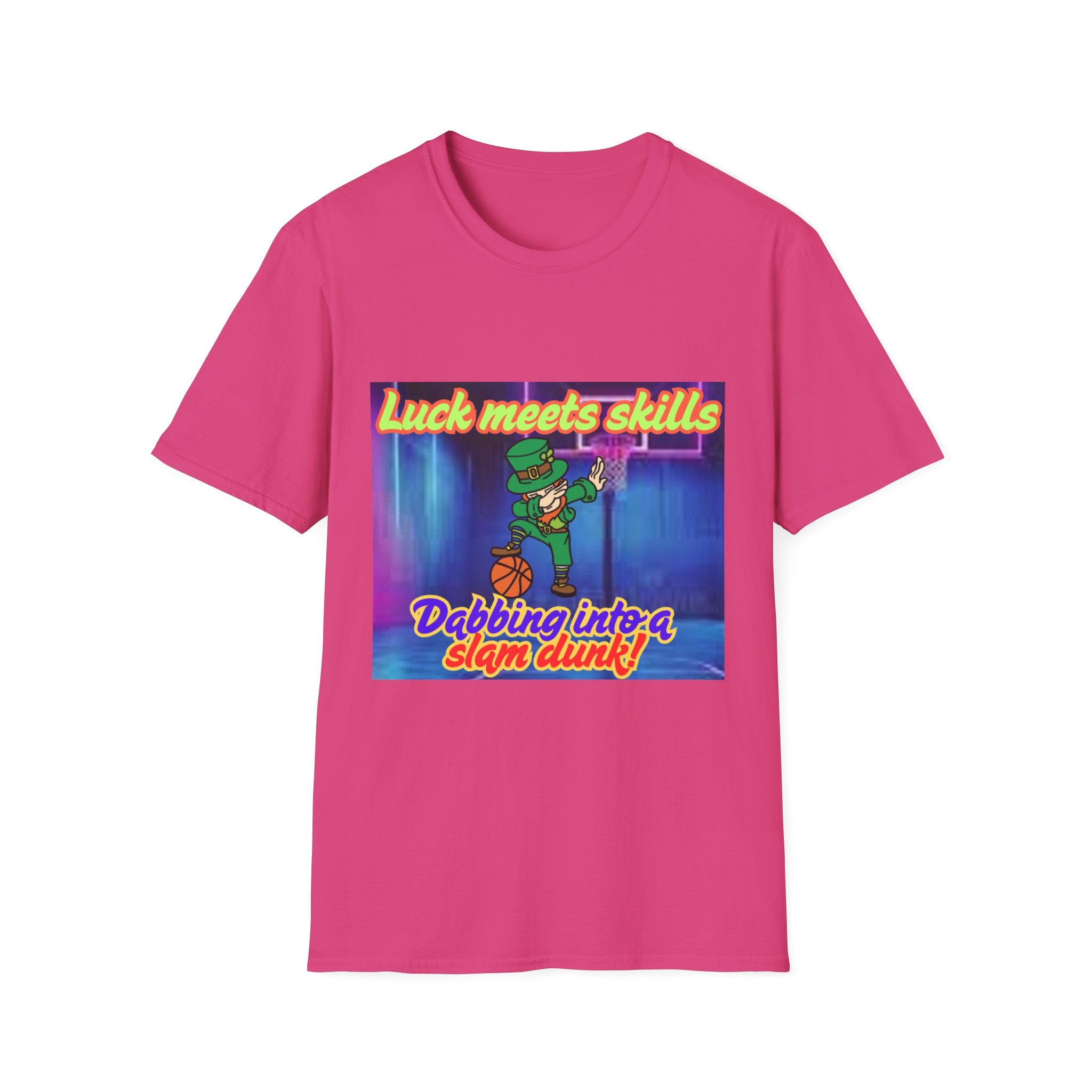 Luck Meets Skills Dabbing Into A Slam Dunk! Unisex Softstyle T-Shirt