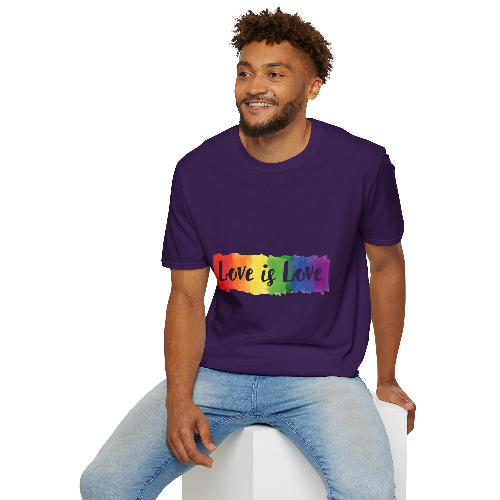 Rainbow Love is Love Unisex Softstyle T-Shirt