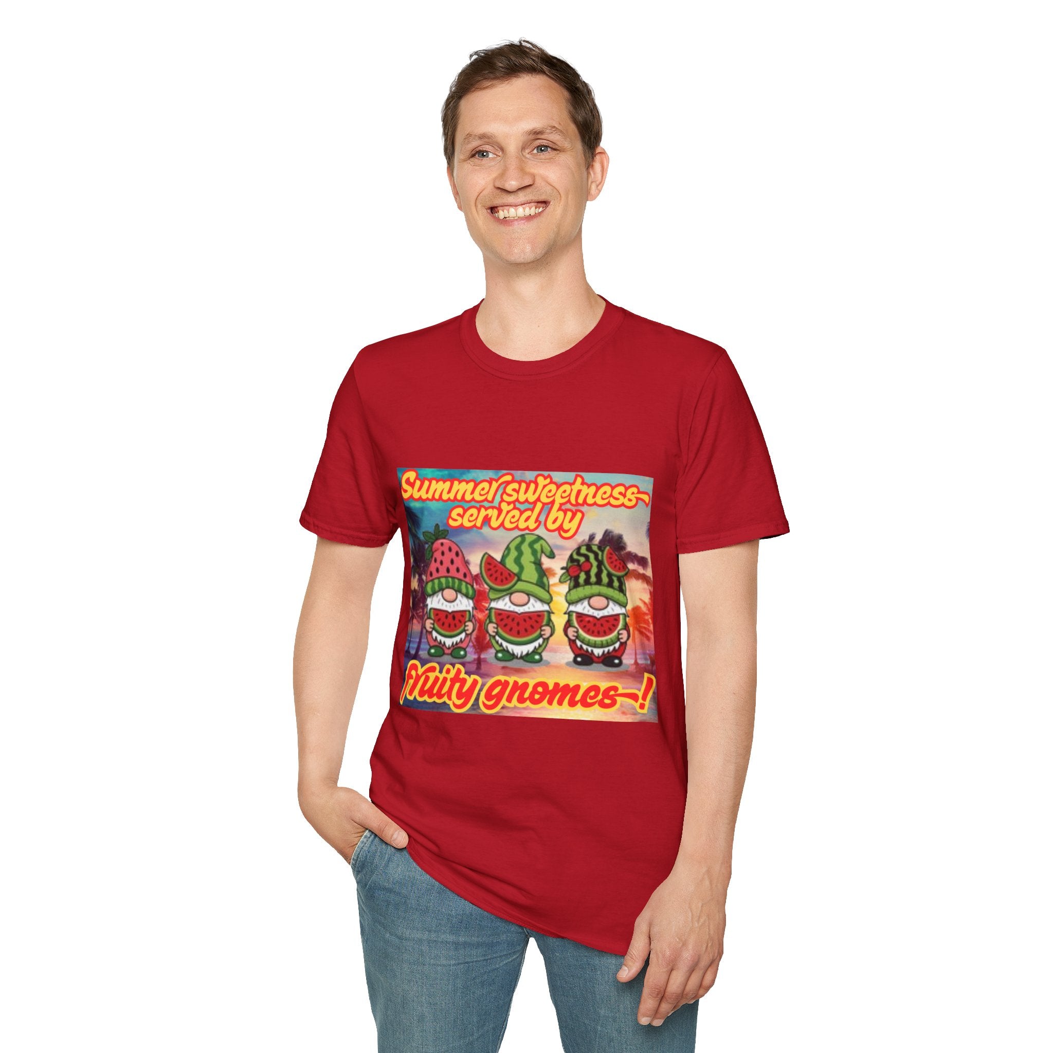 Summer Sweetness Served By Fruity Gnomes Unisex Softstyle T-Shirt