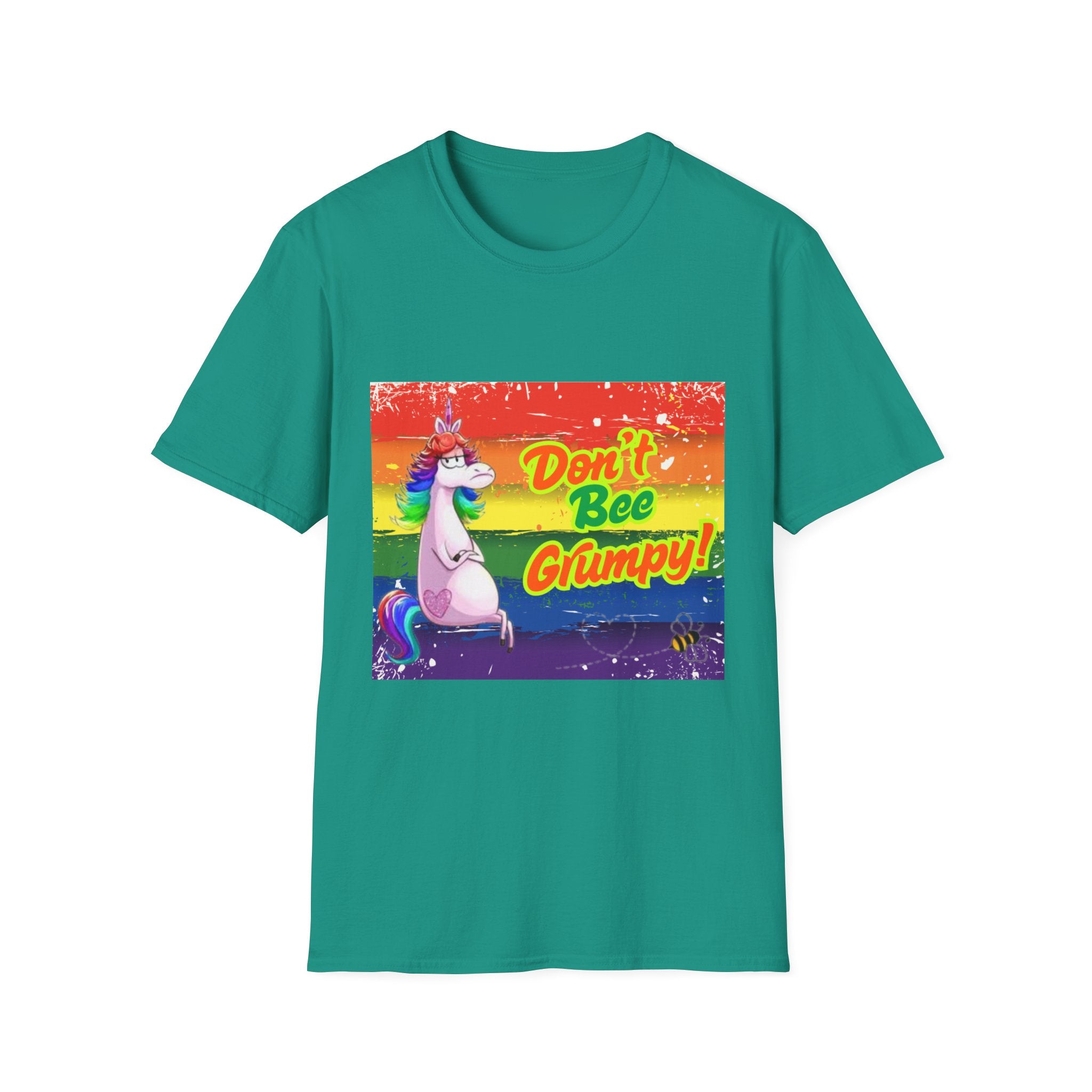 Don't Bee Grumpy Rainbow Unisex Softstyle T-Shirt