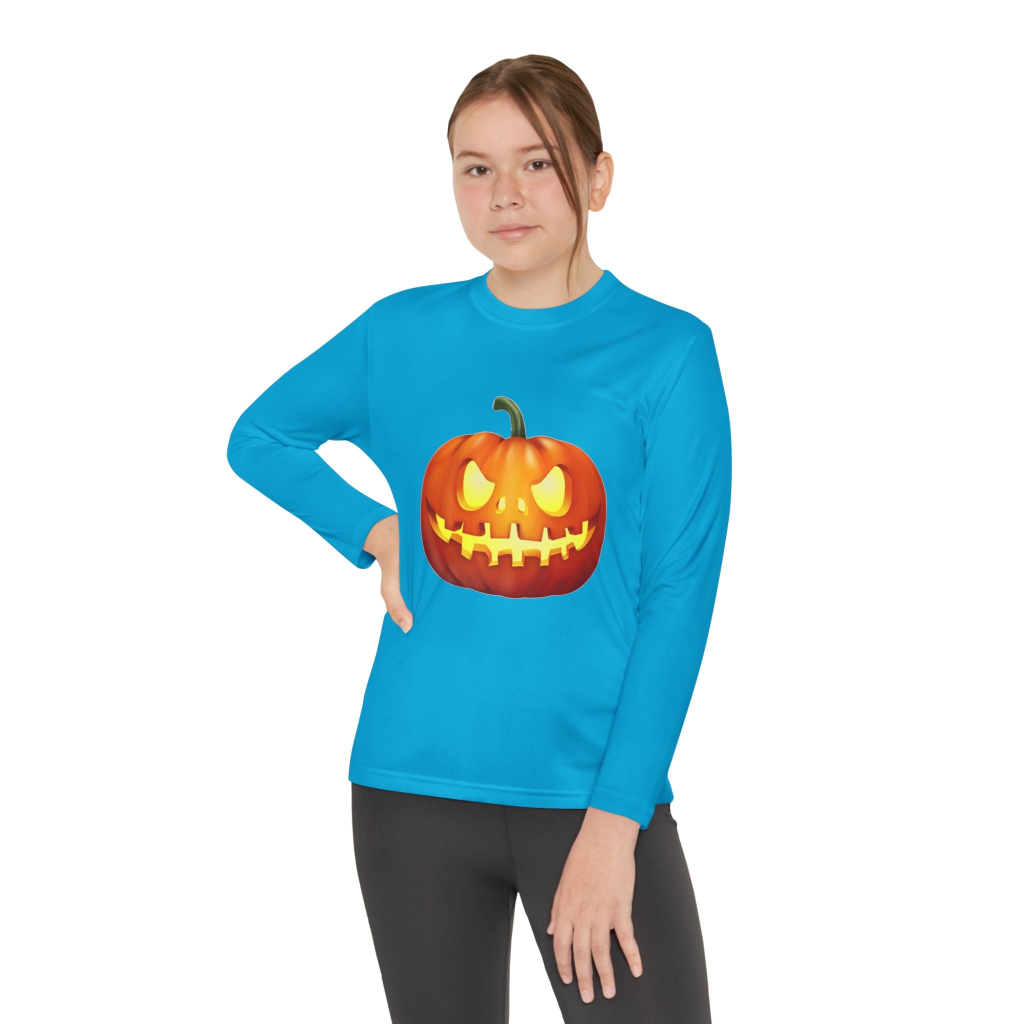 Halloween Pumpkin Youth Long Sleeve Competitor T-Shirt