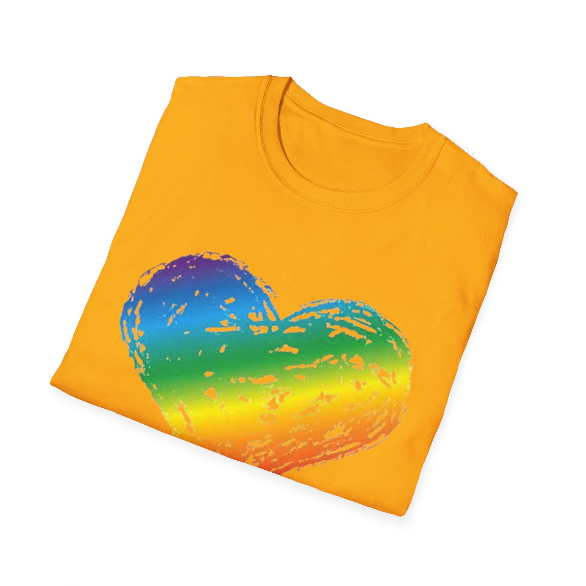 Pride Rainbow Heart Unisex Softstyle T-Shirt