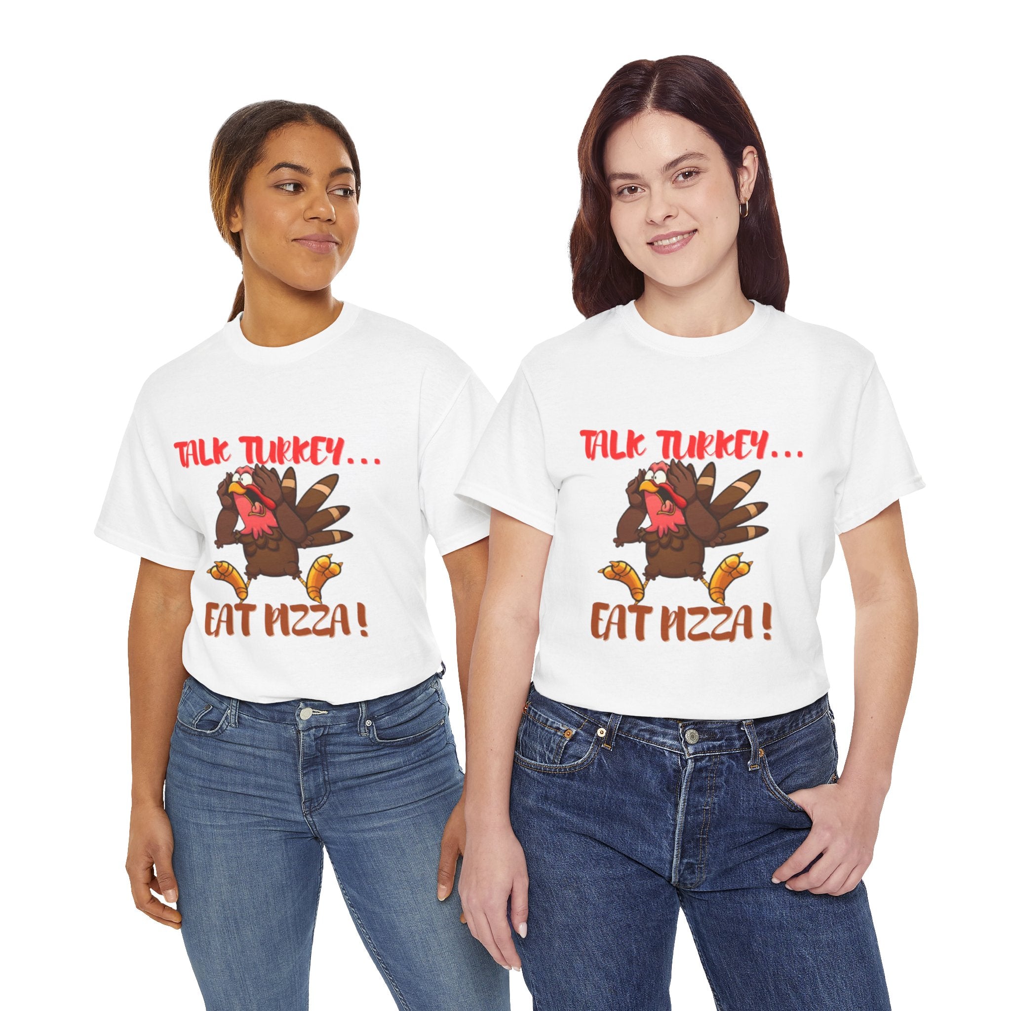 Talk Turkey... Eat Pizza! Unisex Heavy Cotton T-Shirt