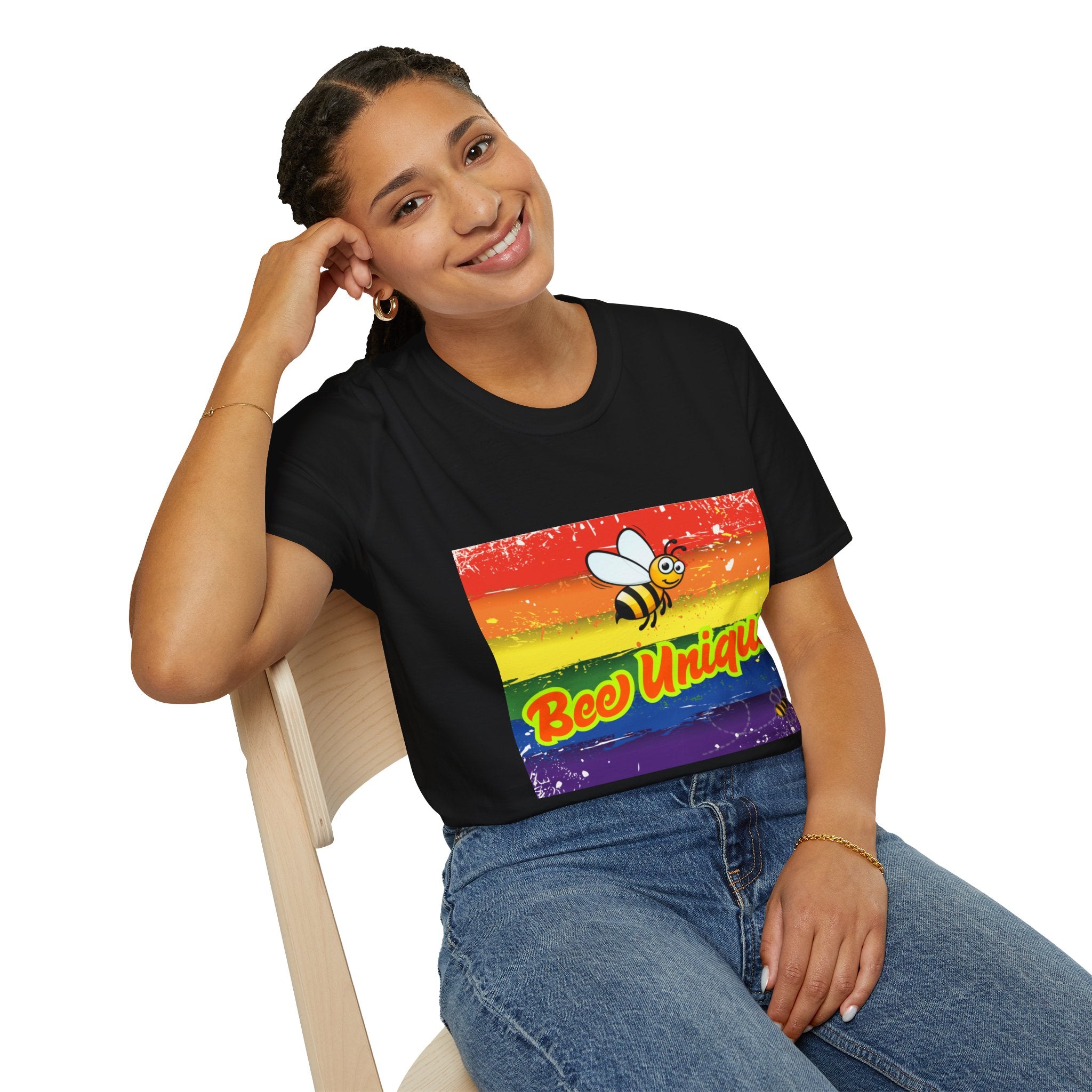 Bee Unique Rainbow Unisex Softstyle T-Shirt