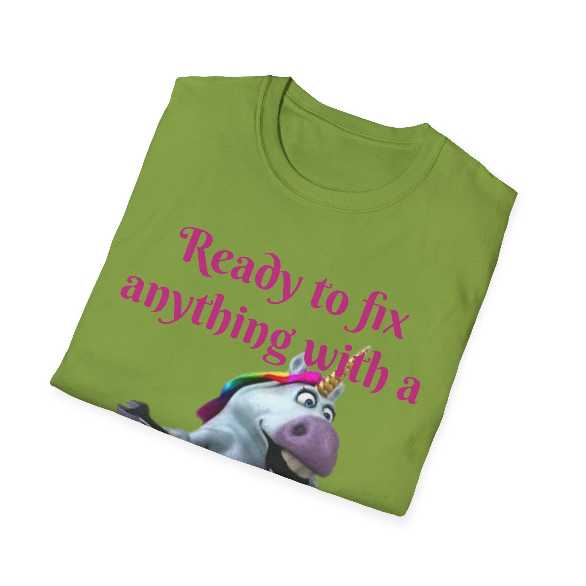Ready To Fix Anything With A Sprinkle Of Magic Unicorn Unisex Softstyle T-Shirt