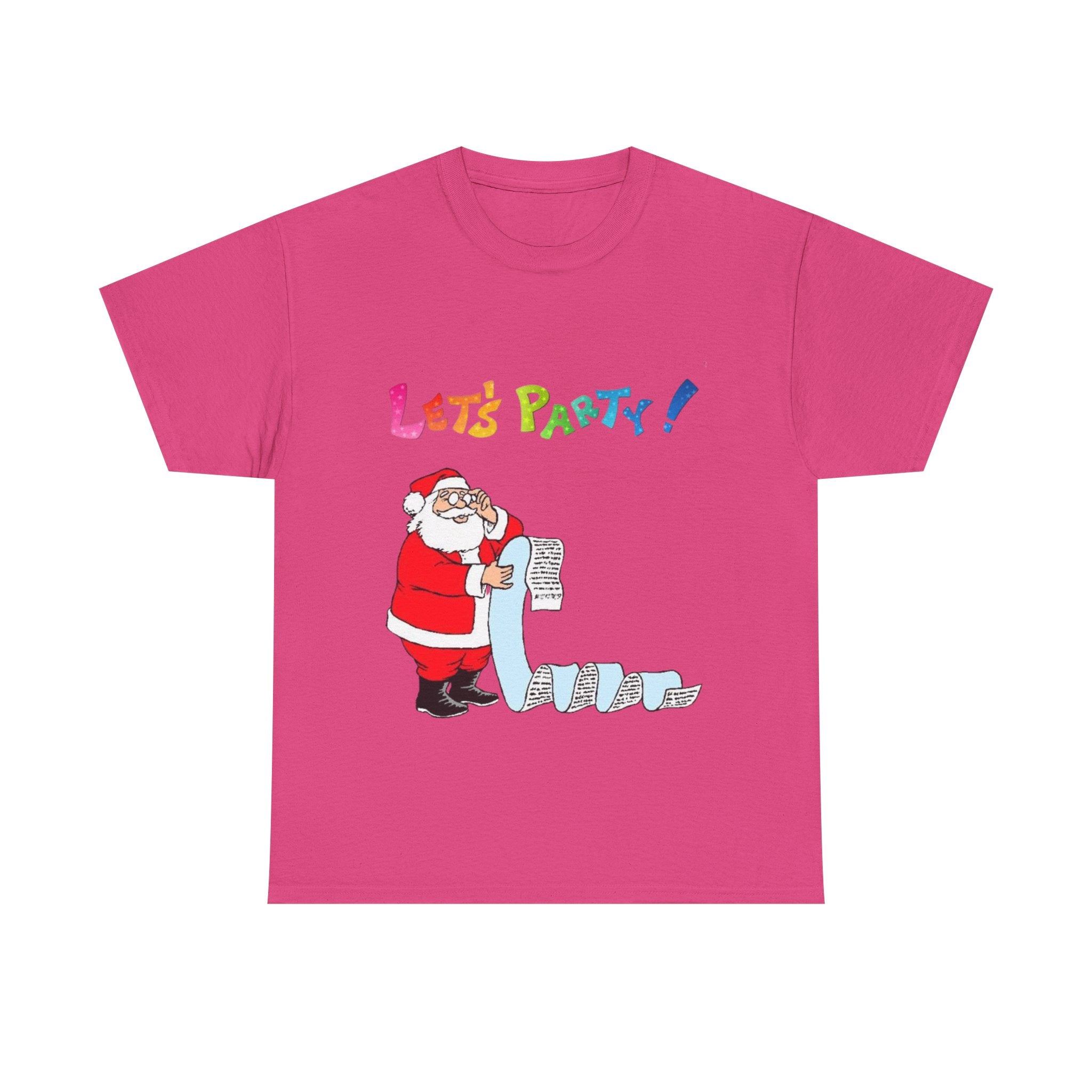 Let's Party! Santa Checking His List Unisex Heavy Cotton T-Shirt
