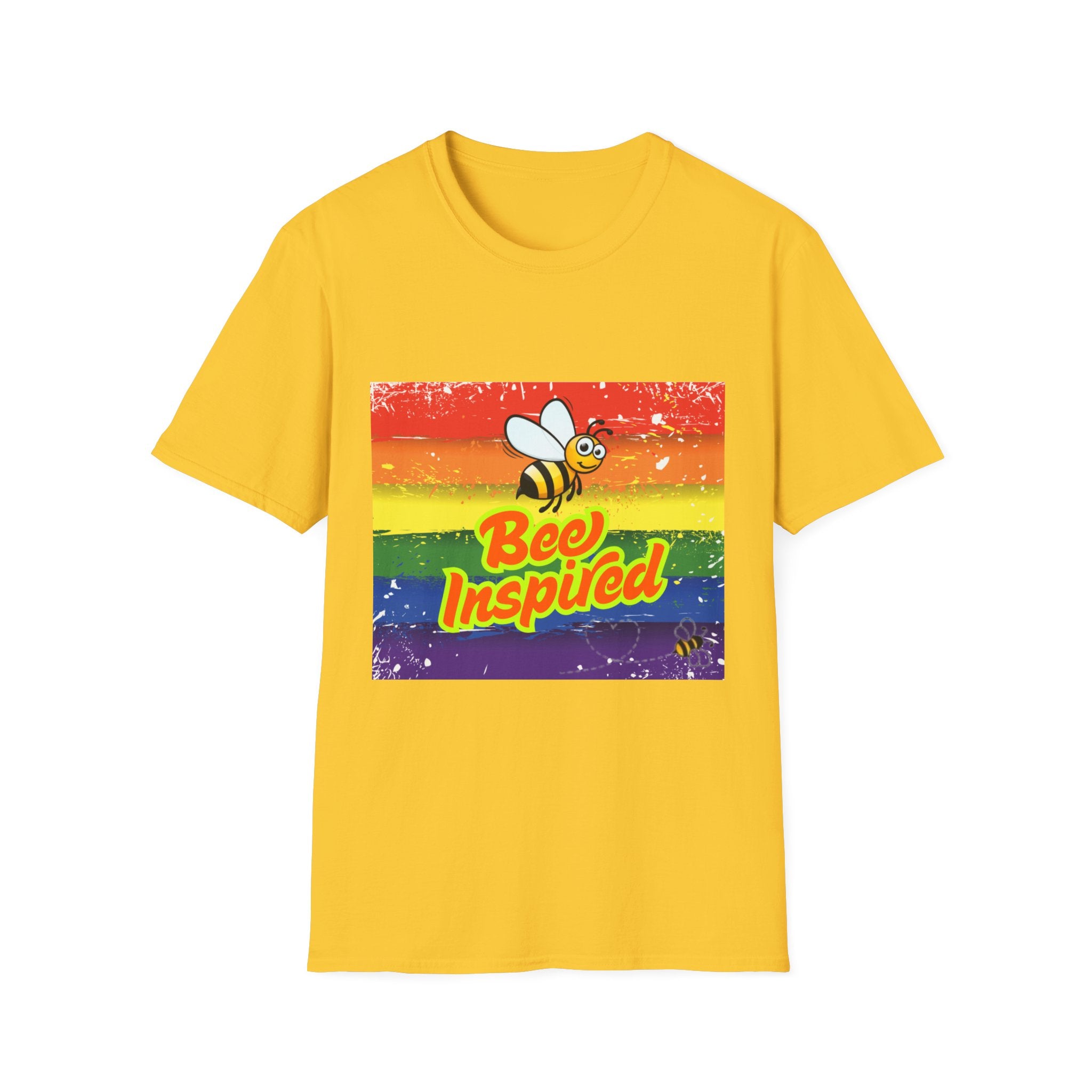 Bee Inspired Rainbow Unisex Softstyle T-Shirt