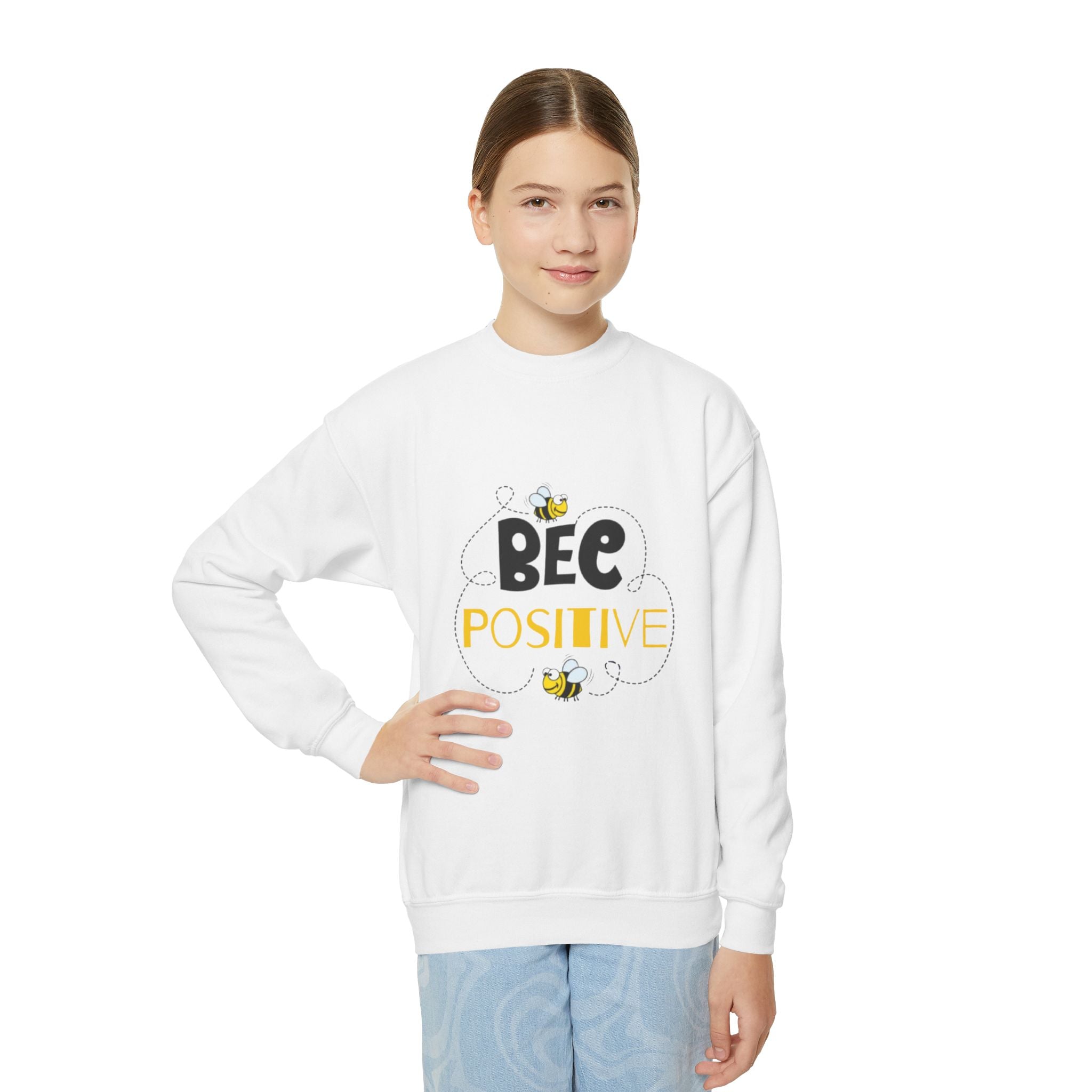 Bee Positive Youth Crewneck Sweatshirt