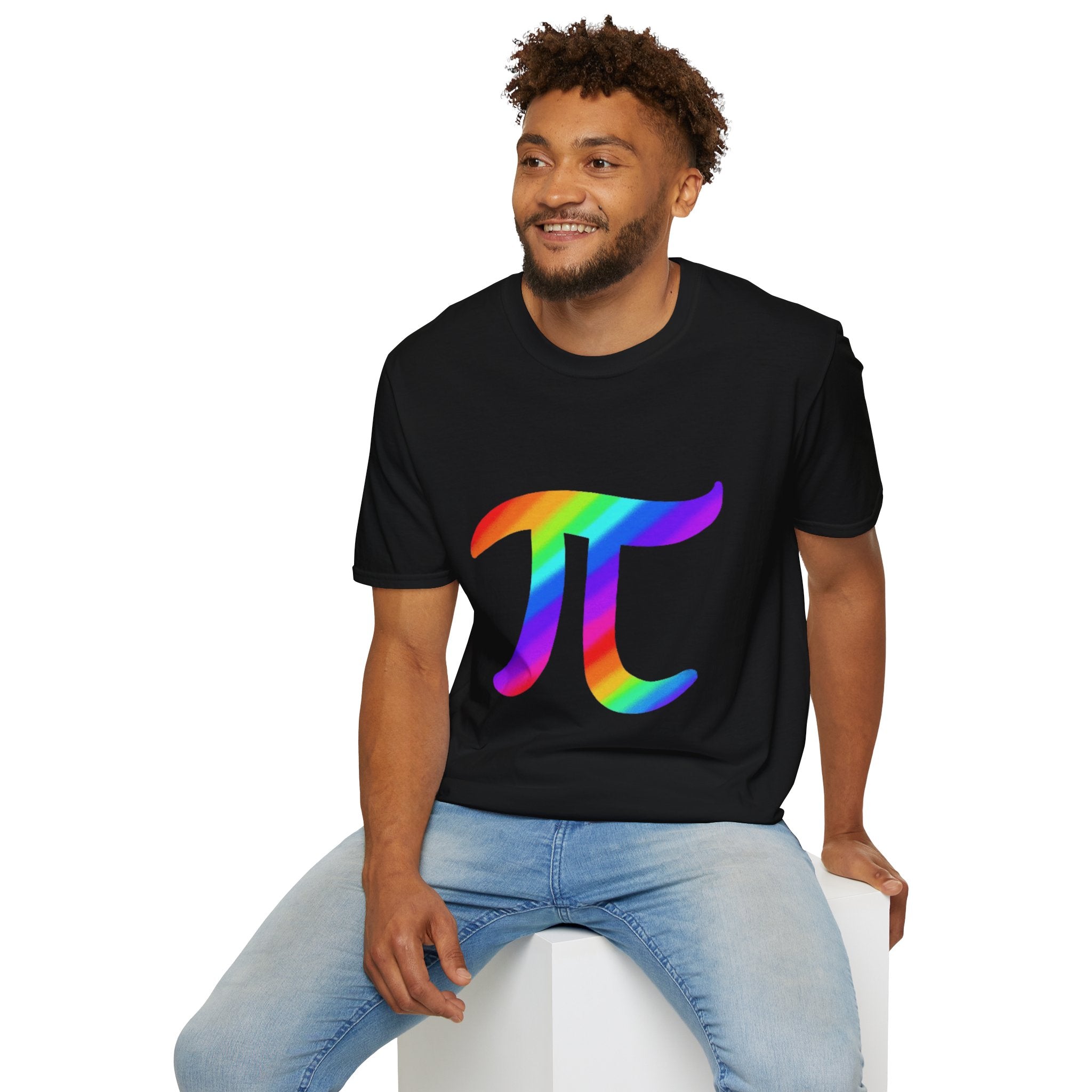 Rainbow Pi Symbol Unisex Softstyle T-Shirt