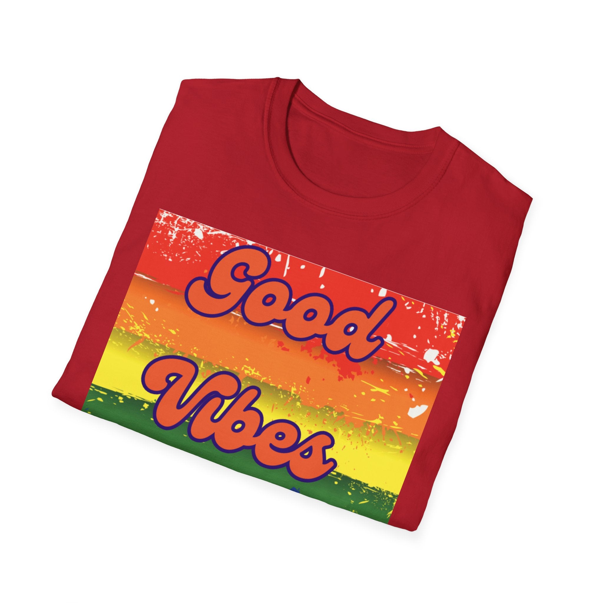 Good Vibes Only Orange Unisex Softstyle T-Shirt